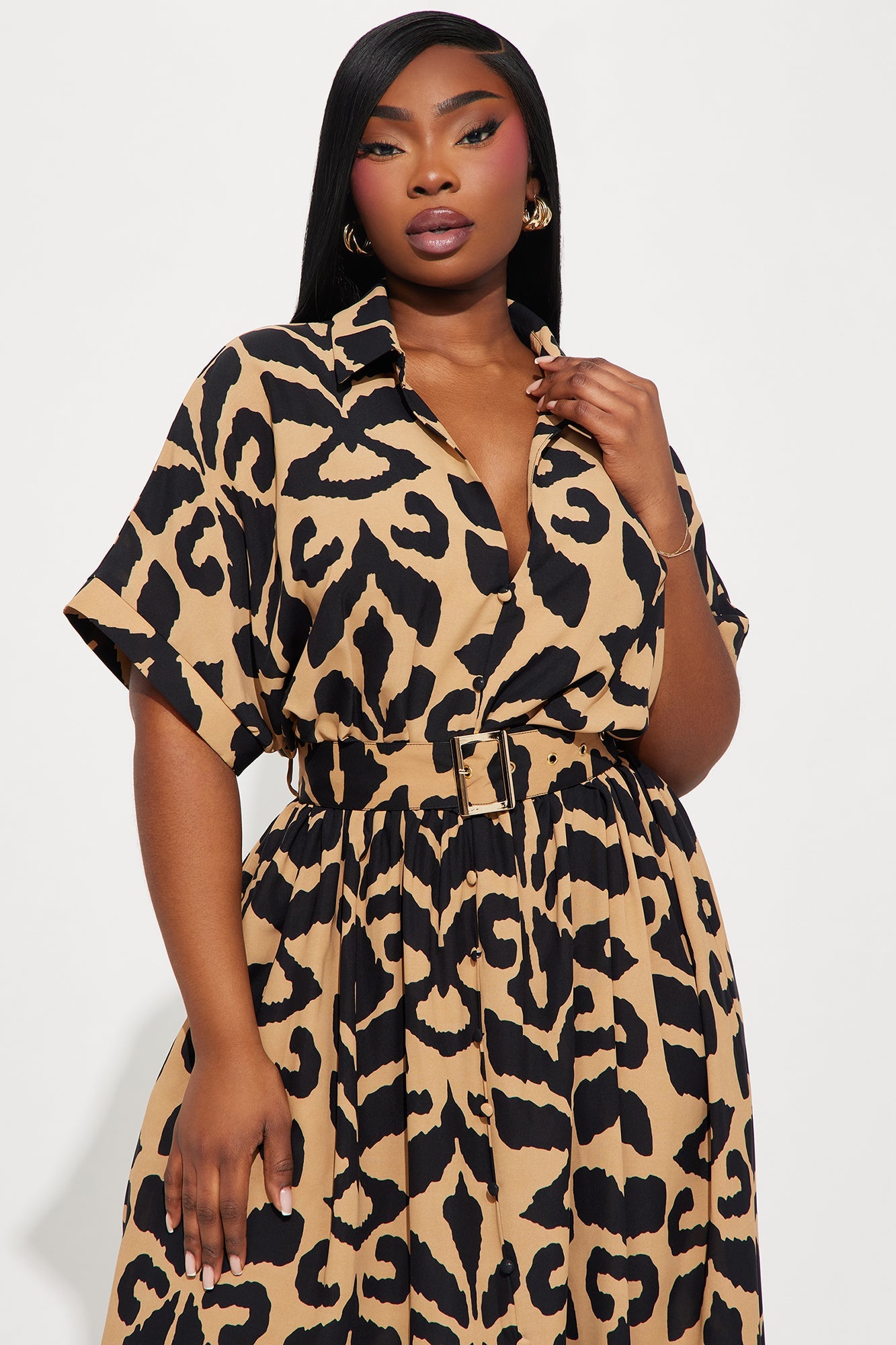 Sahara Short Sleeve Maxi Dress - Brown/combo