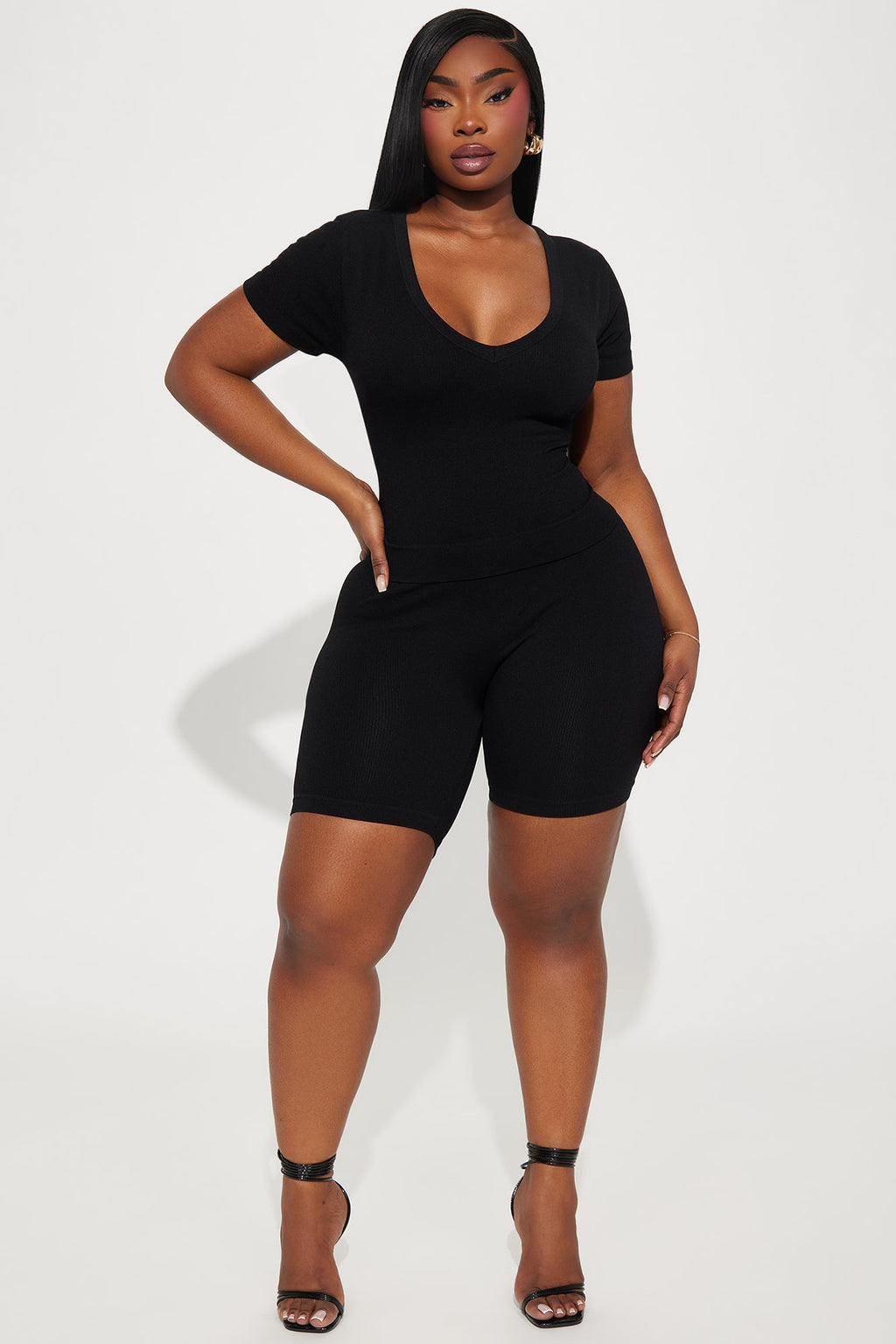 Alisa Seamless Short Set - Black