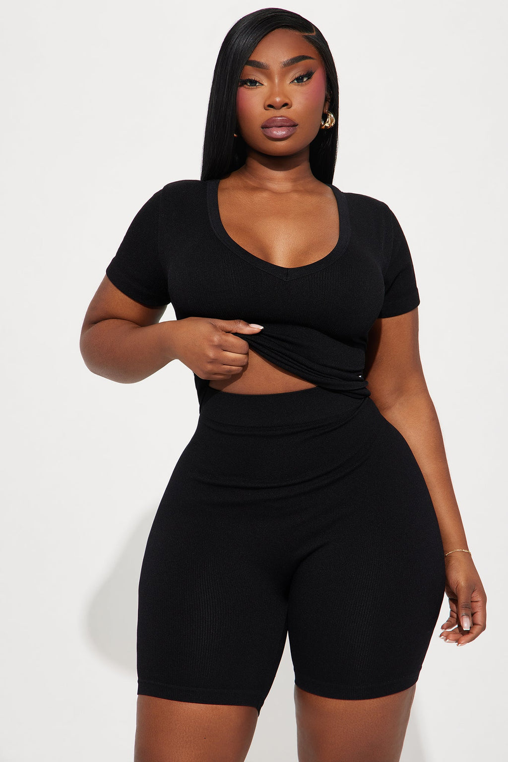 Alisa Seamless Short Set - Black