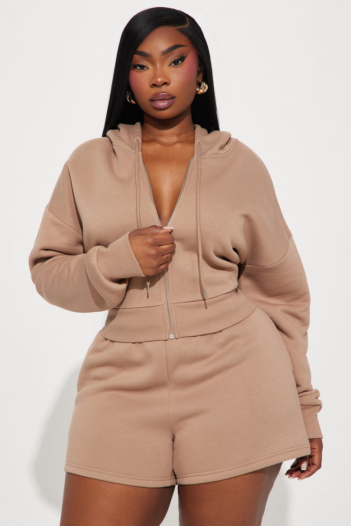Brianna Sweatshirt Set - Mocha