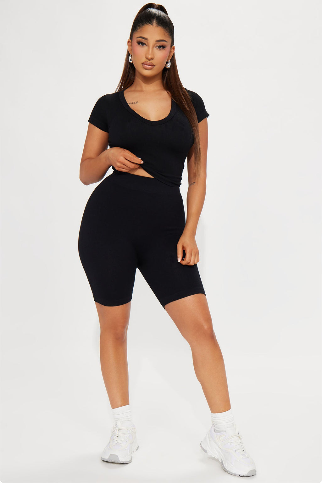 Alisa Seamless Short Set - Black