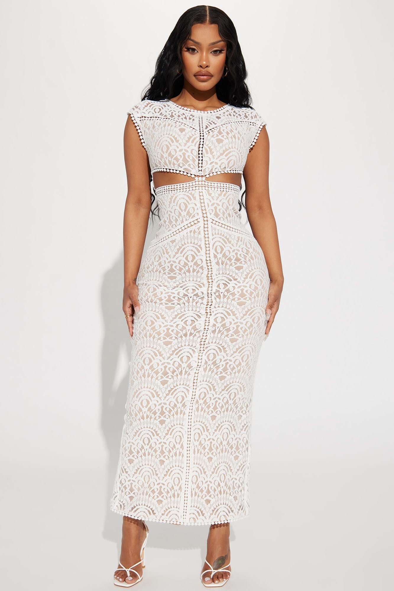 Valeria Lace Maxi Dress - White
