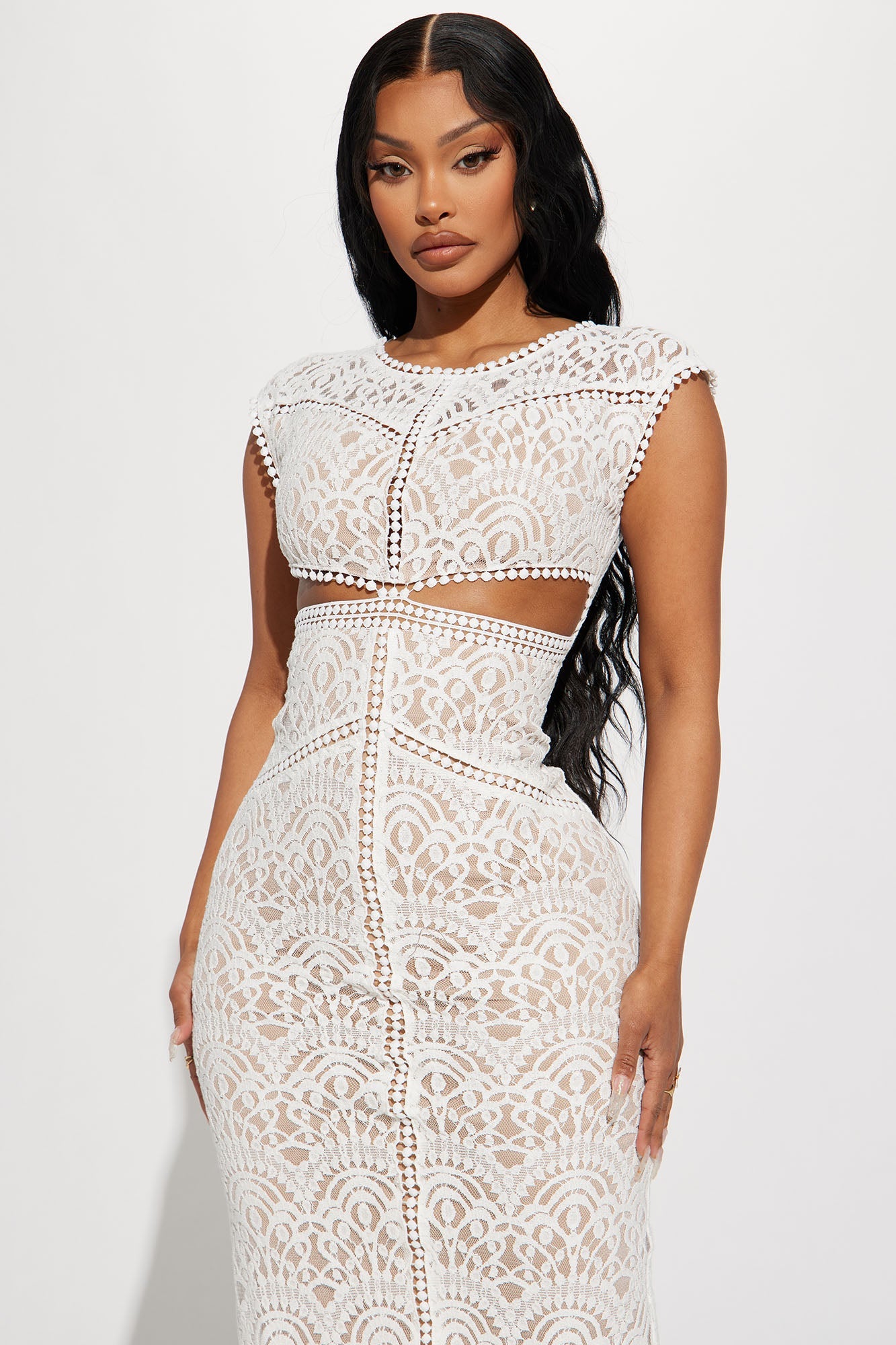 Valeria Lace Maxi Dress - White