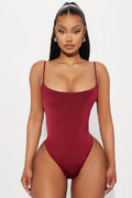 Acacia Backless Bodysuit - Burgundy