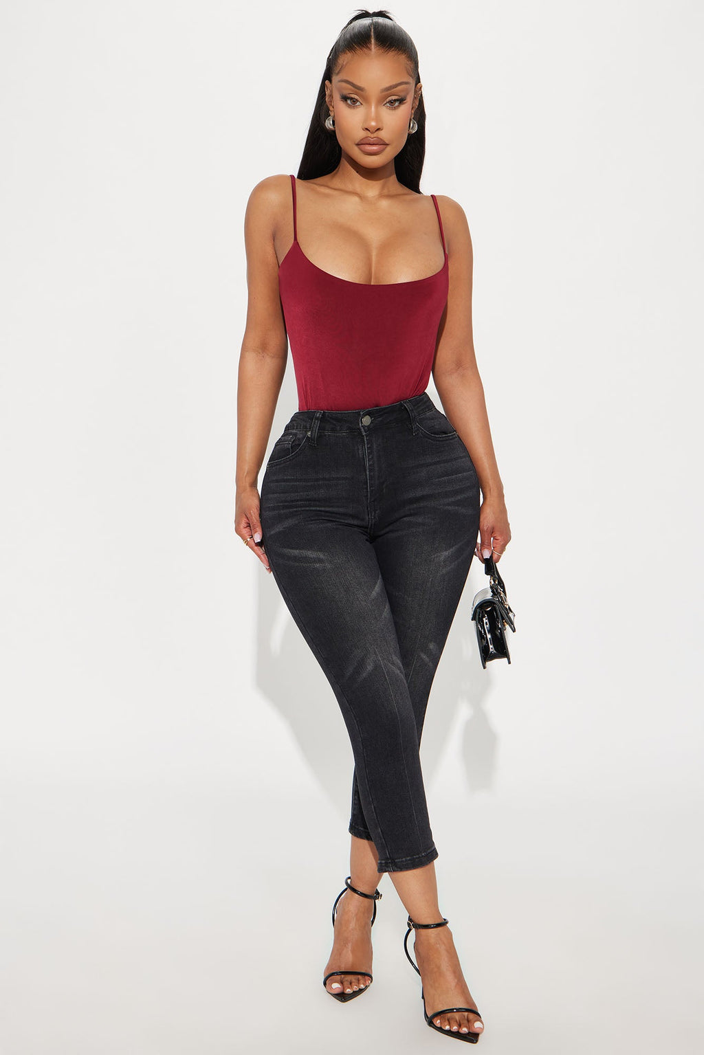 Acacia Backless Bodysuit - Burgundy