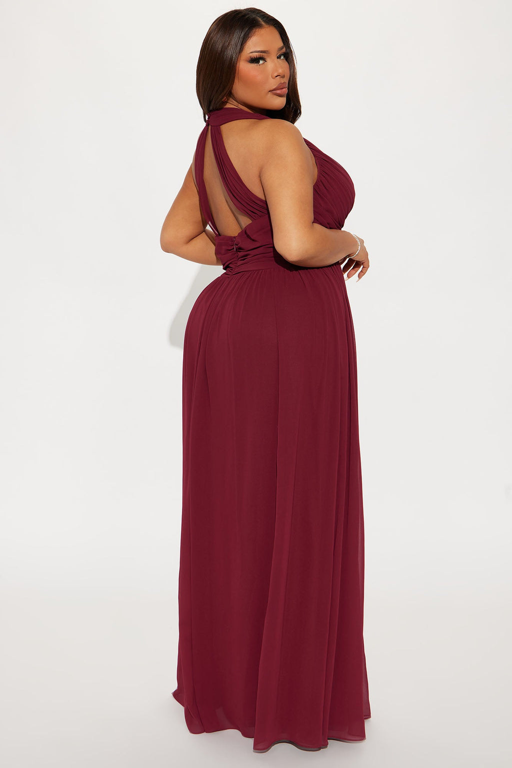 Hannah Chiffon Maxi Dress - Wine
