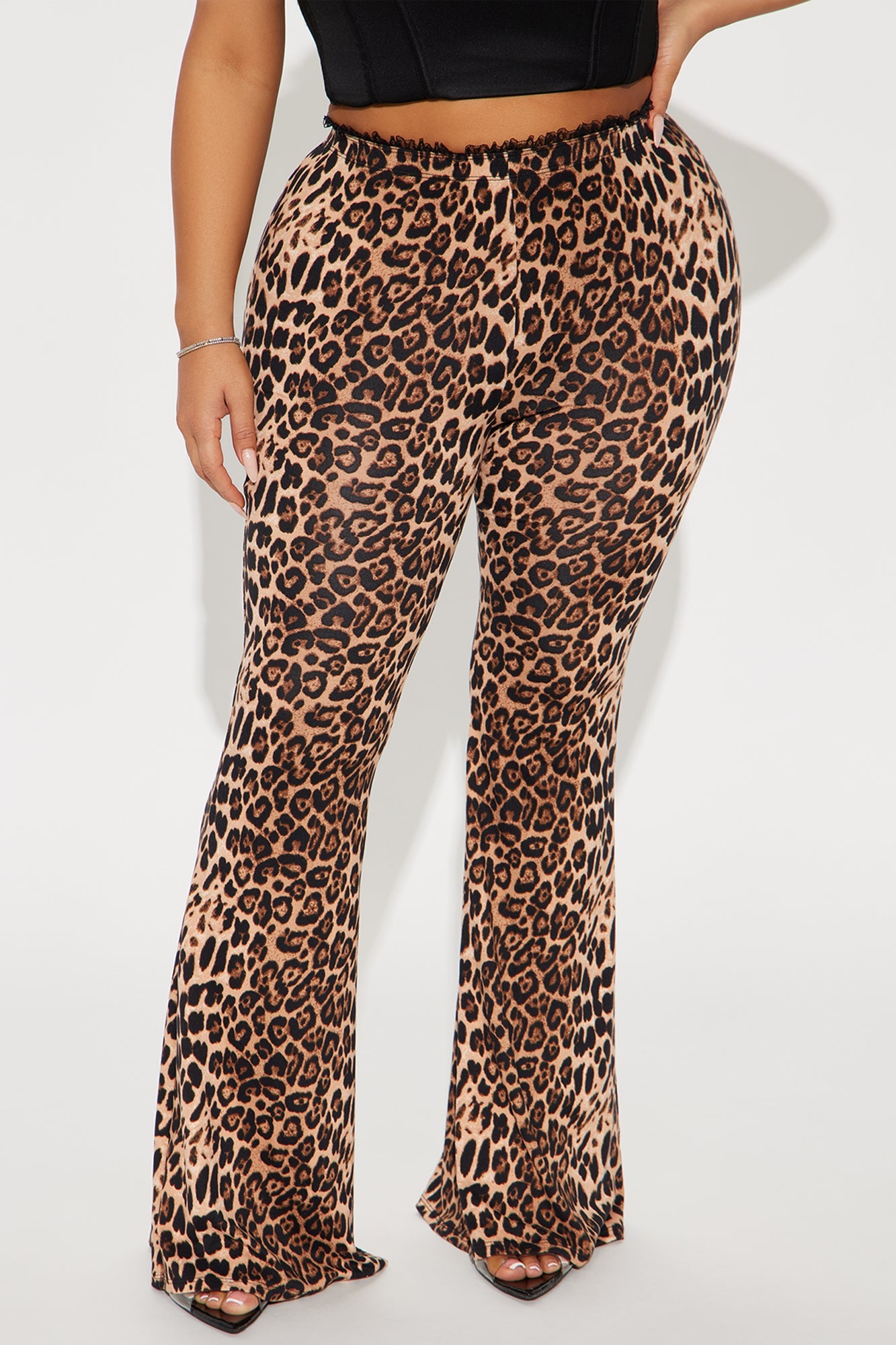 Feline Behavior Leopard Flare Pant - Brown/combo