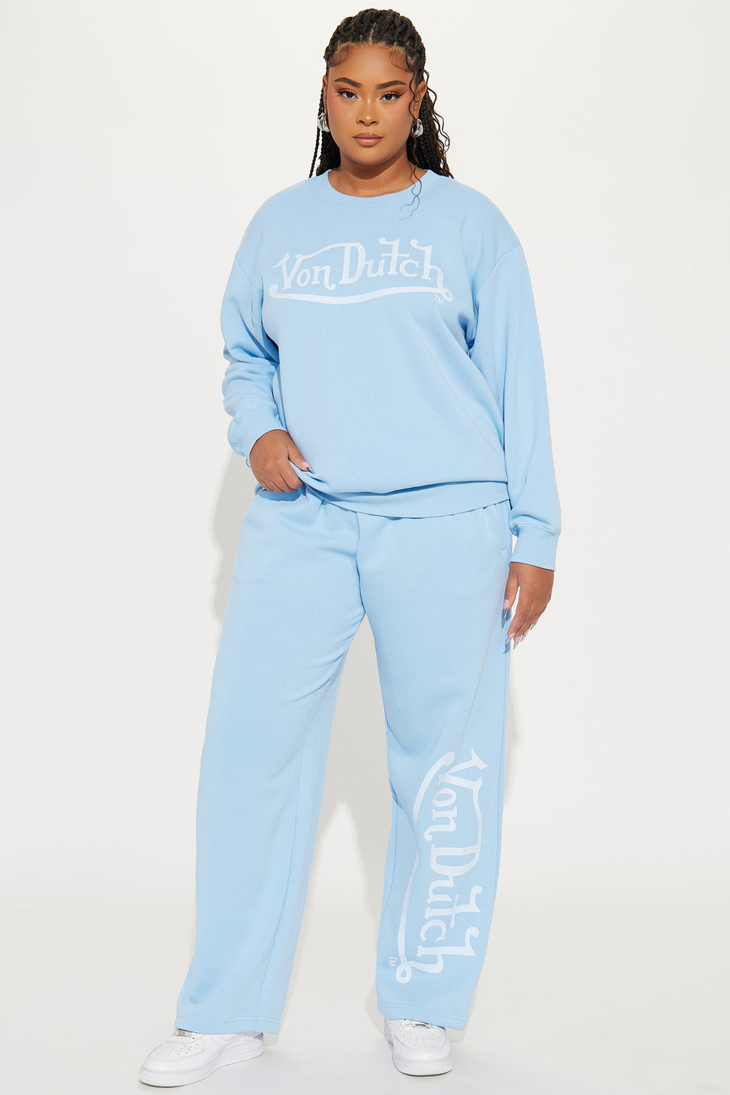 Von Dutch Distressed Crewneck Sweatshirt - Blue