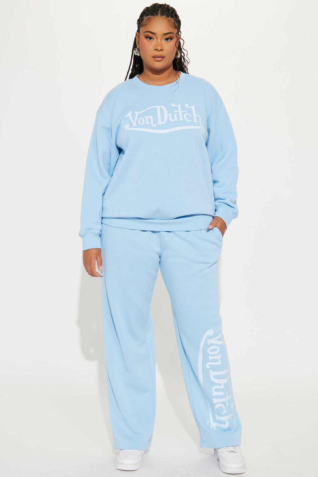 Von Dutch Distressed Wide Leg Pant - Blue