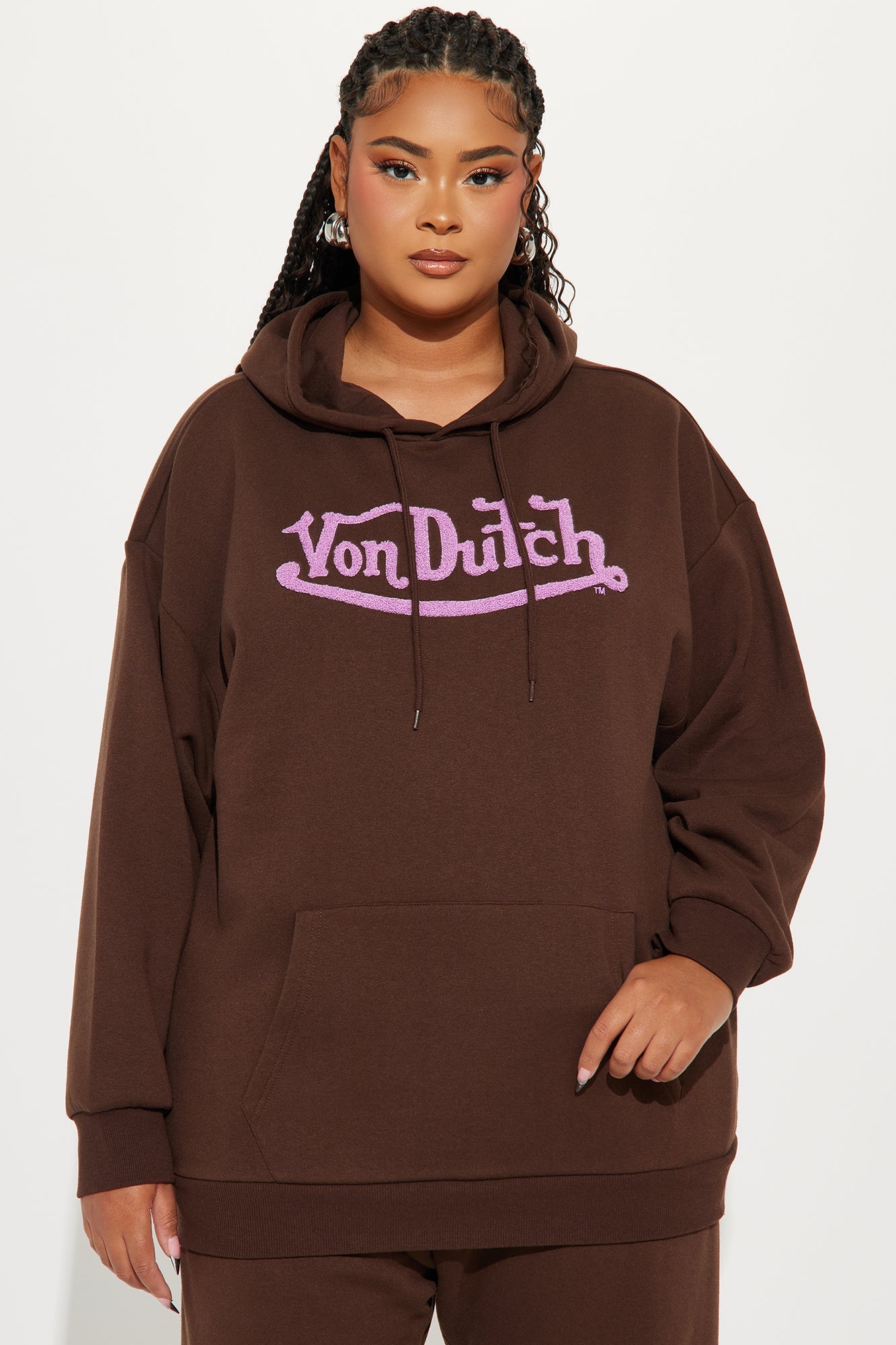 Von Dutch Patch Hoodie - Brown