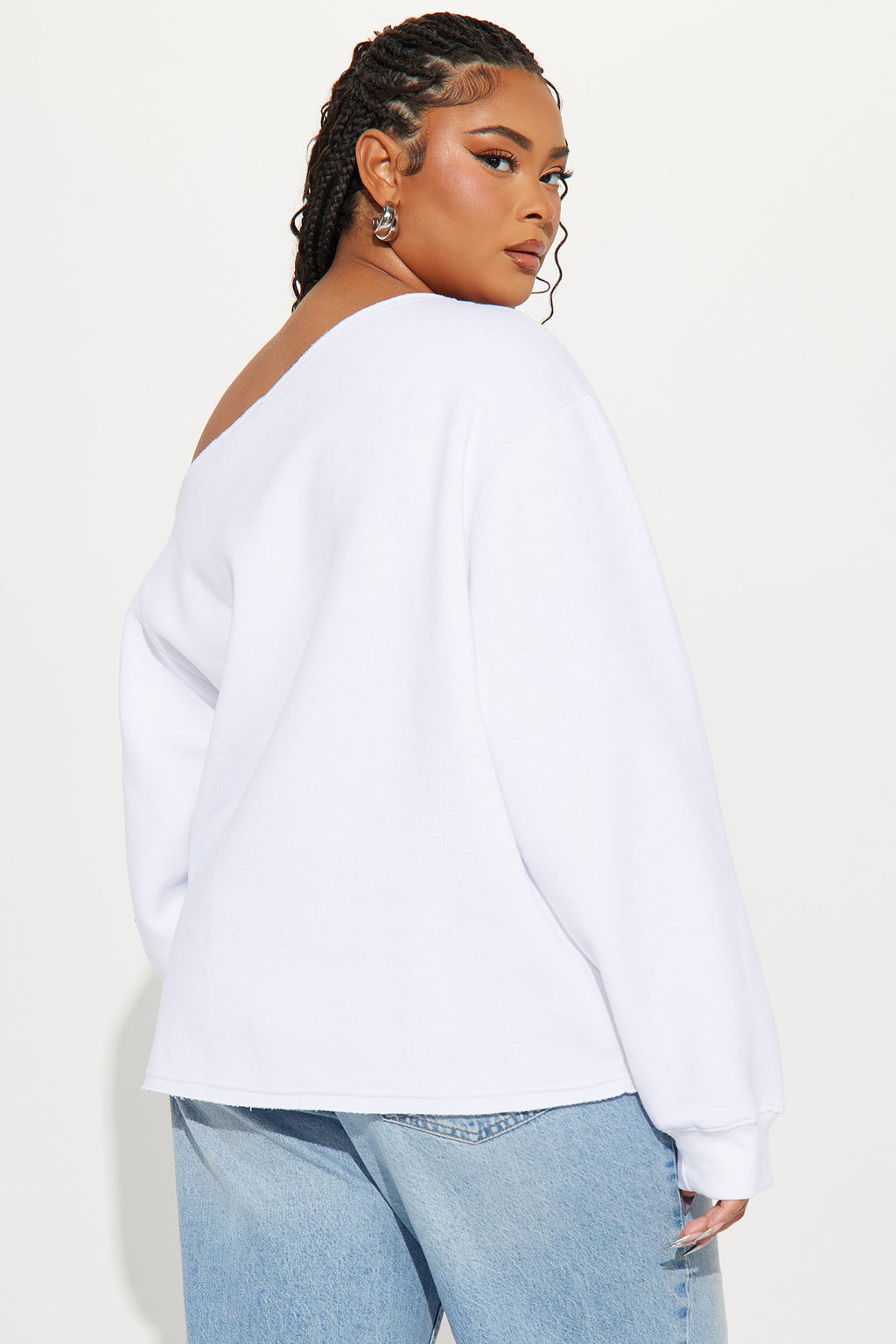 Von Dutch Off Shoulder Sweatshirt - White/combo