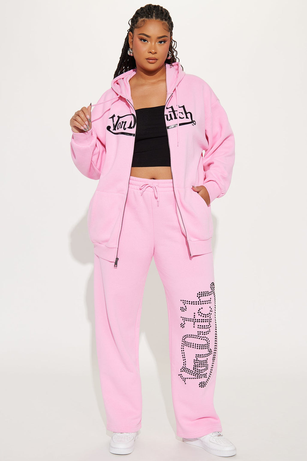 Von Dutch Classic Wide Leg Pant - Pink