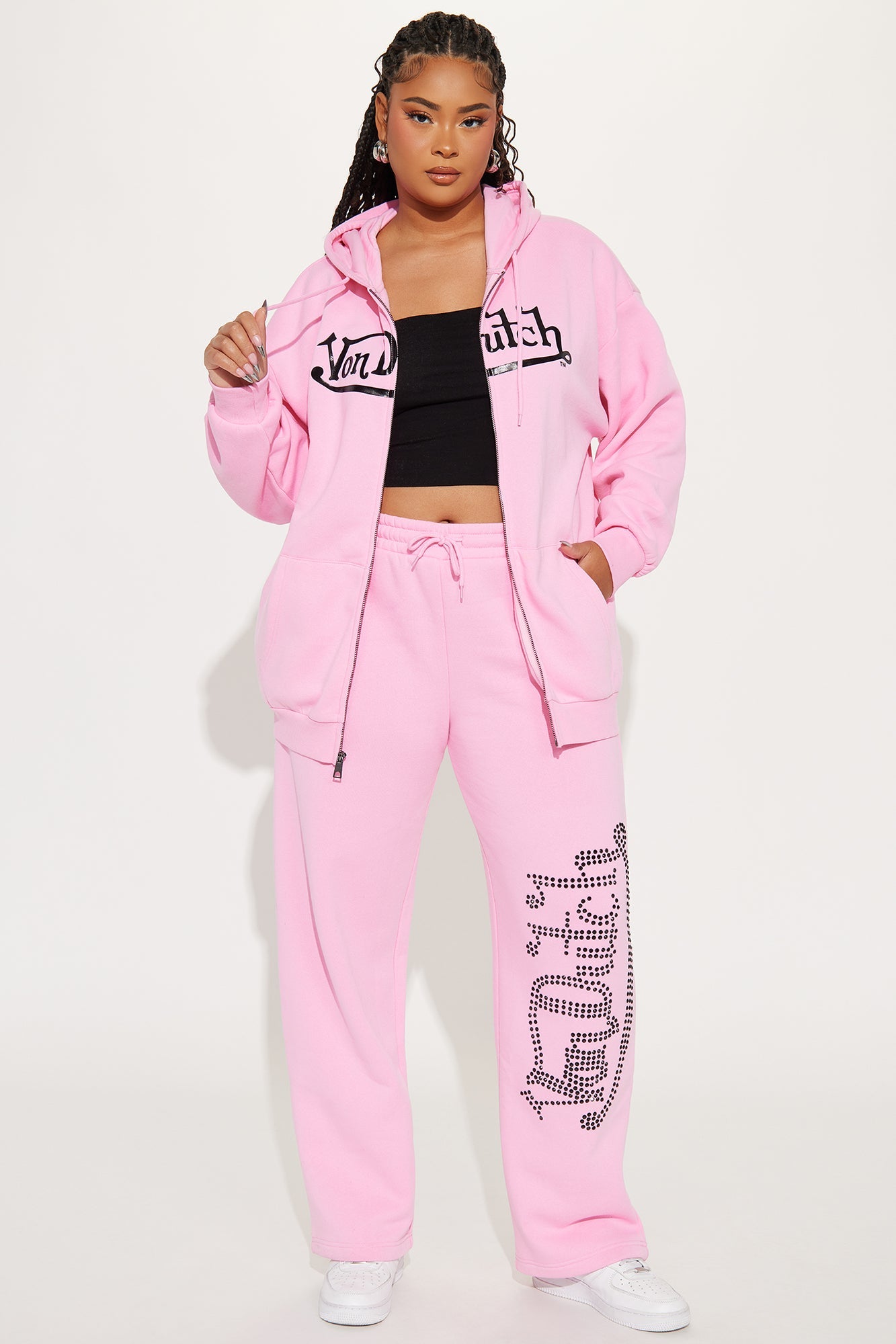 Von Dutch Classic Wide Leg Pant - Pink