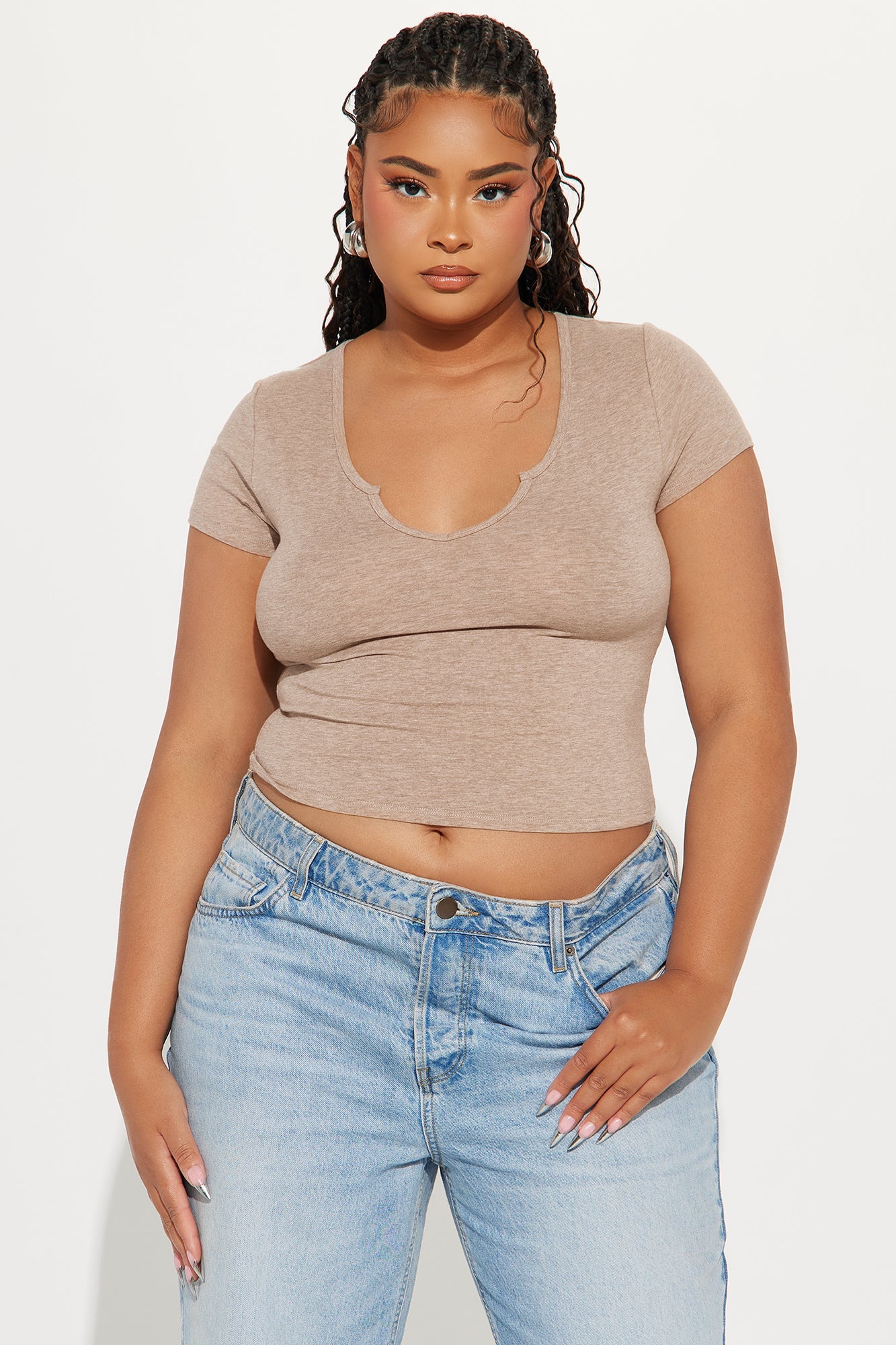 Natalie Short Sleeve Tee - Mocha