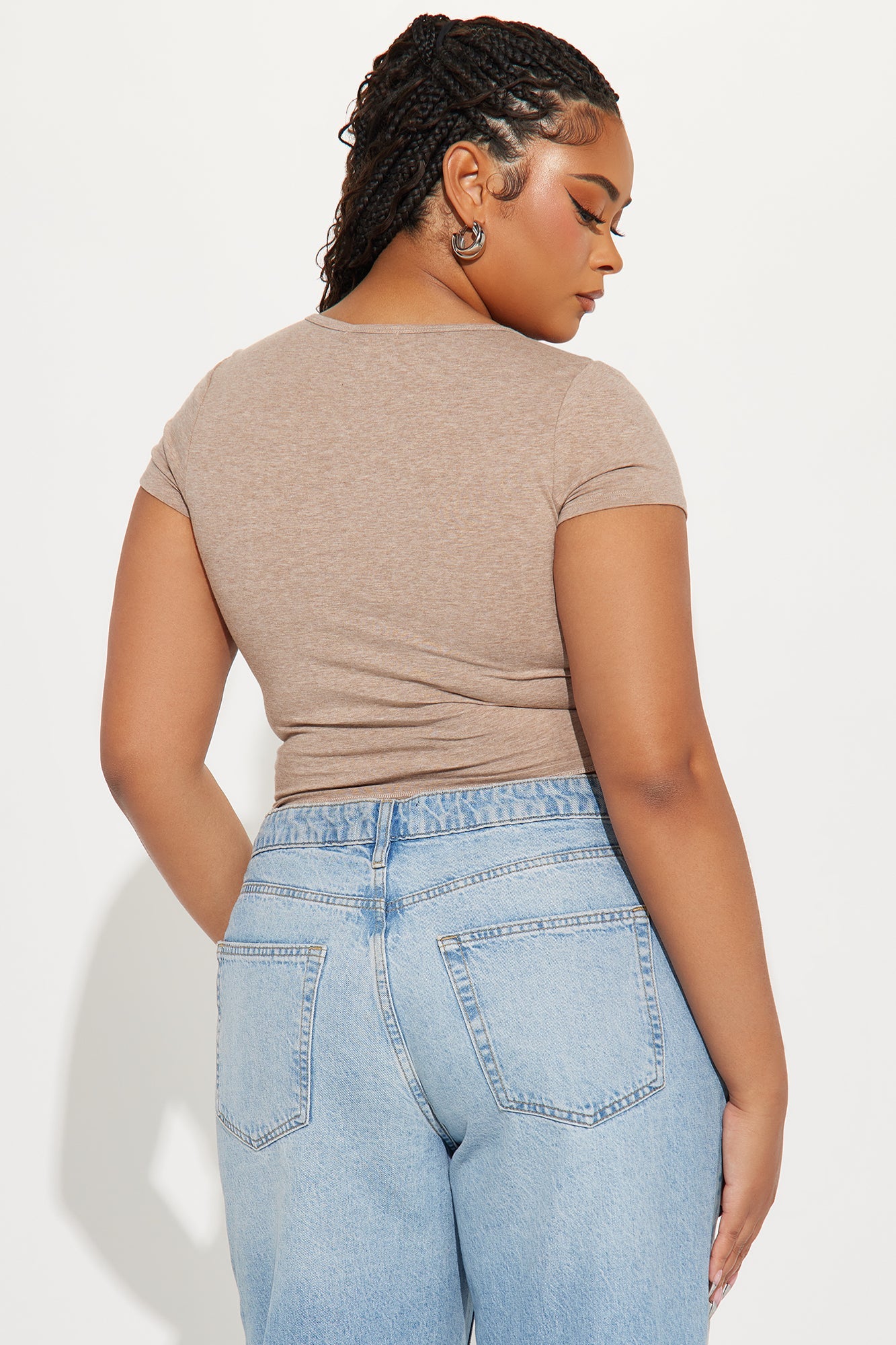 Natalie Short Sleeve Tee - Mocha