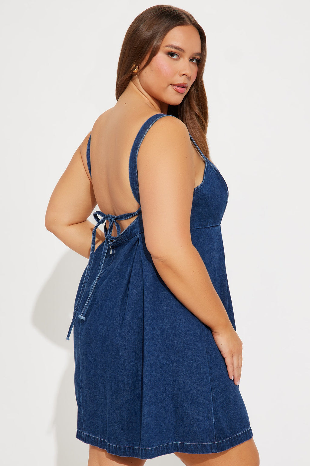 Out And About Denim Mini Dress - Dark Wash