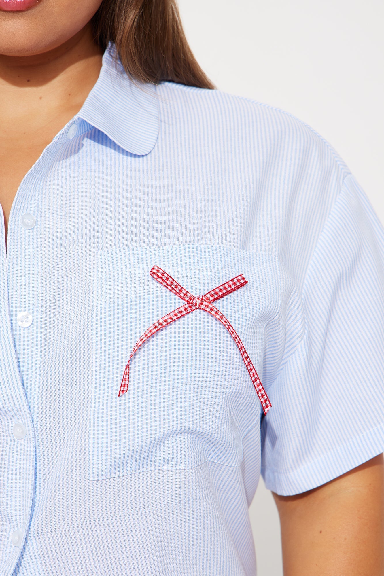 So Cutesy Striped Shirt - Blue/combo
