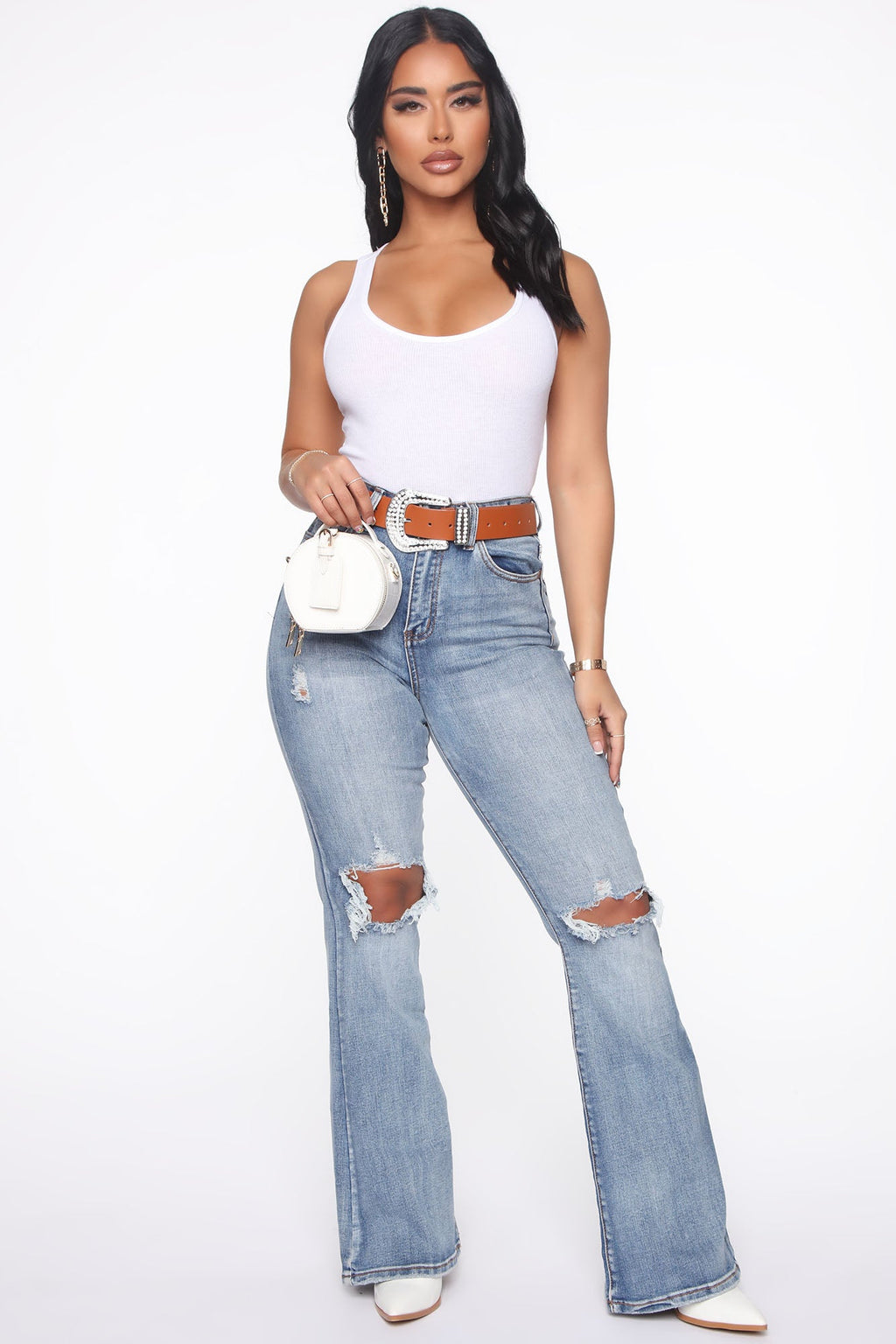 Essential Racer Back Tank Top - White