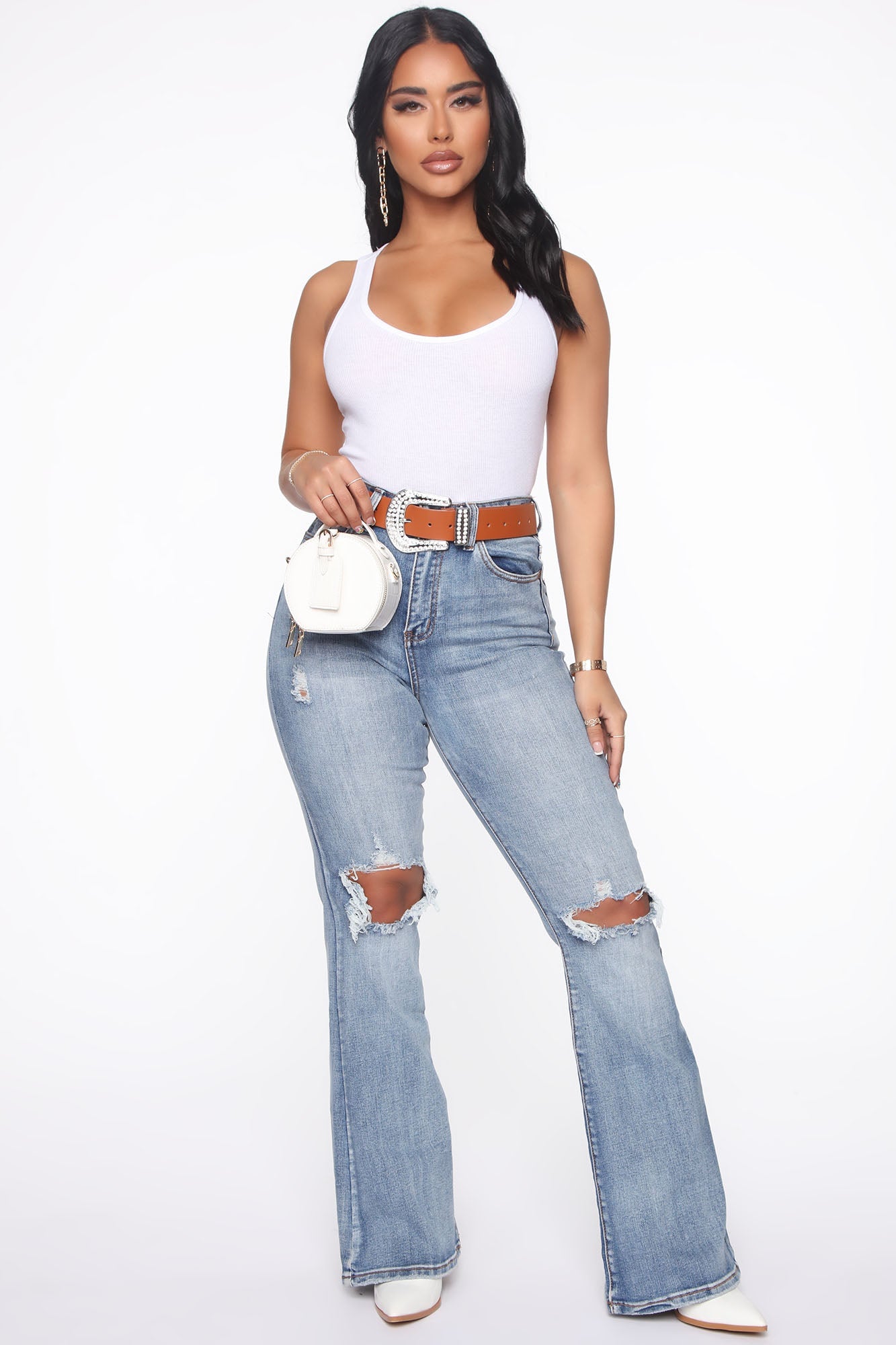 Essential Racer Back Tank Top - White