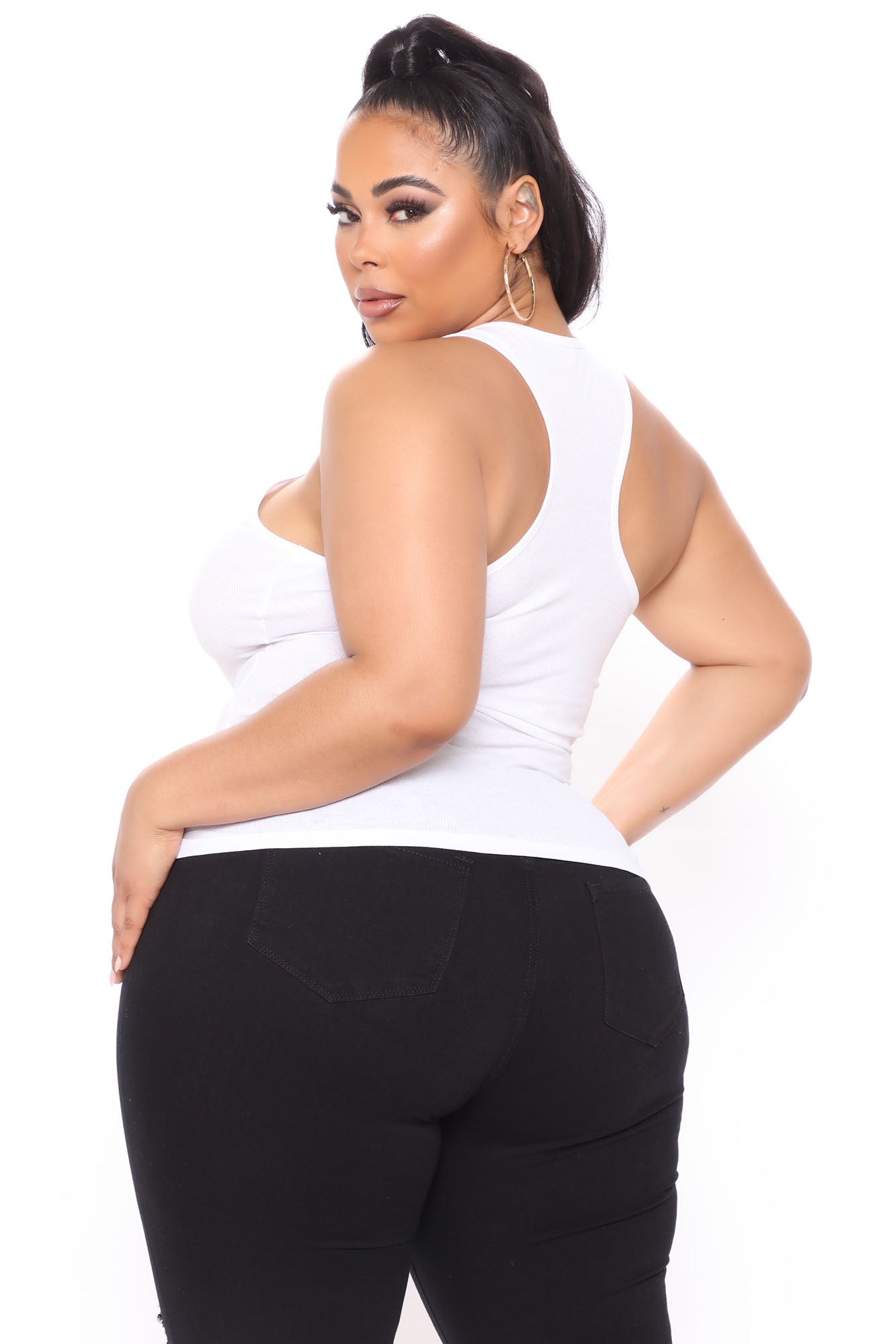 Essential Racer Back Tank Top - White