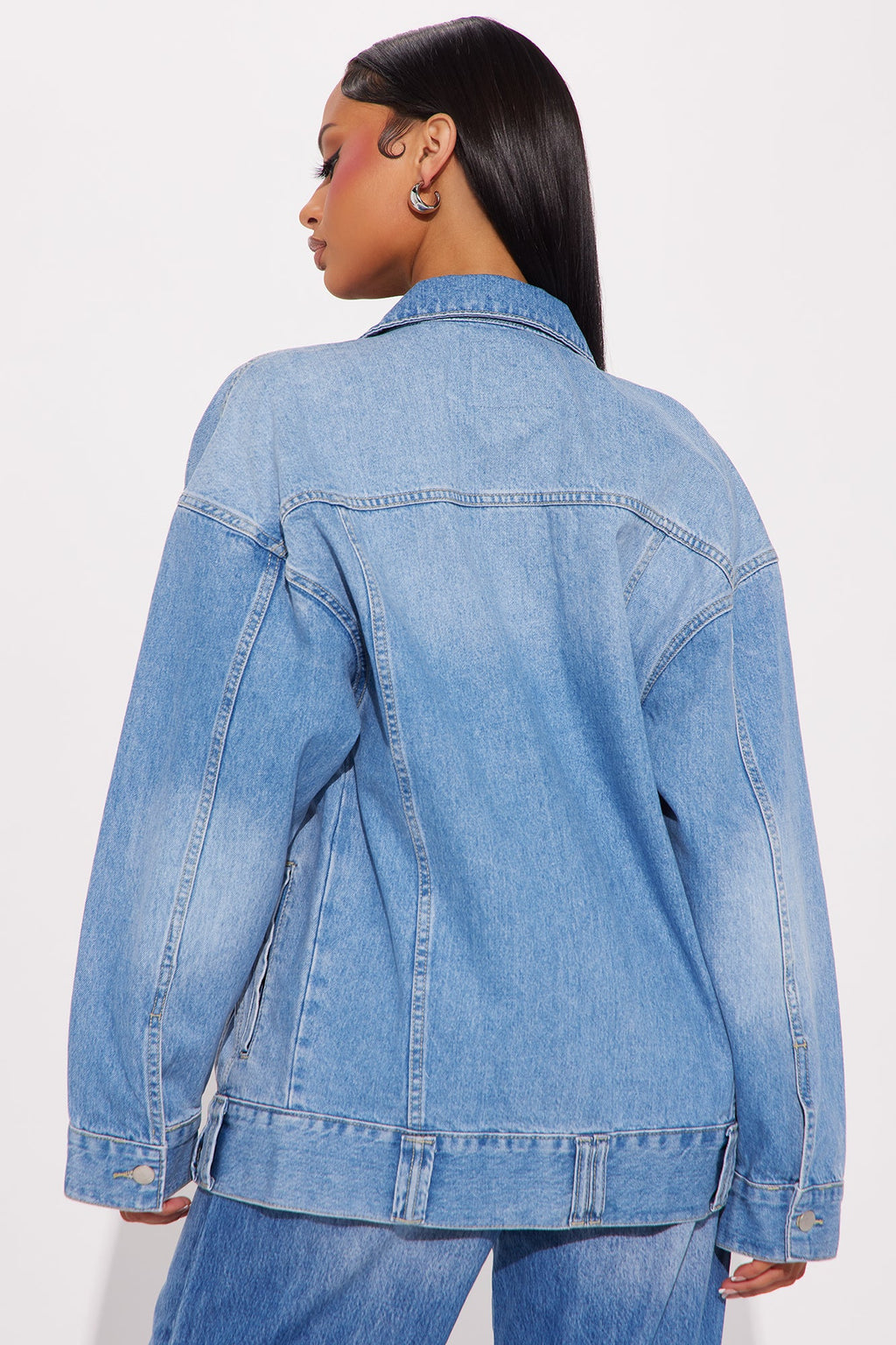 Maliyah Oversized Denim Jacket - Medium Wash