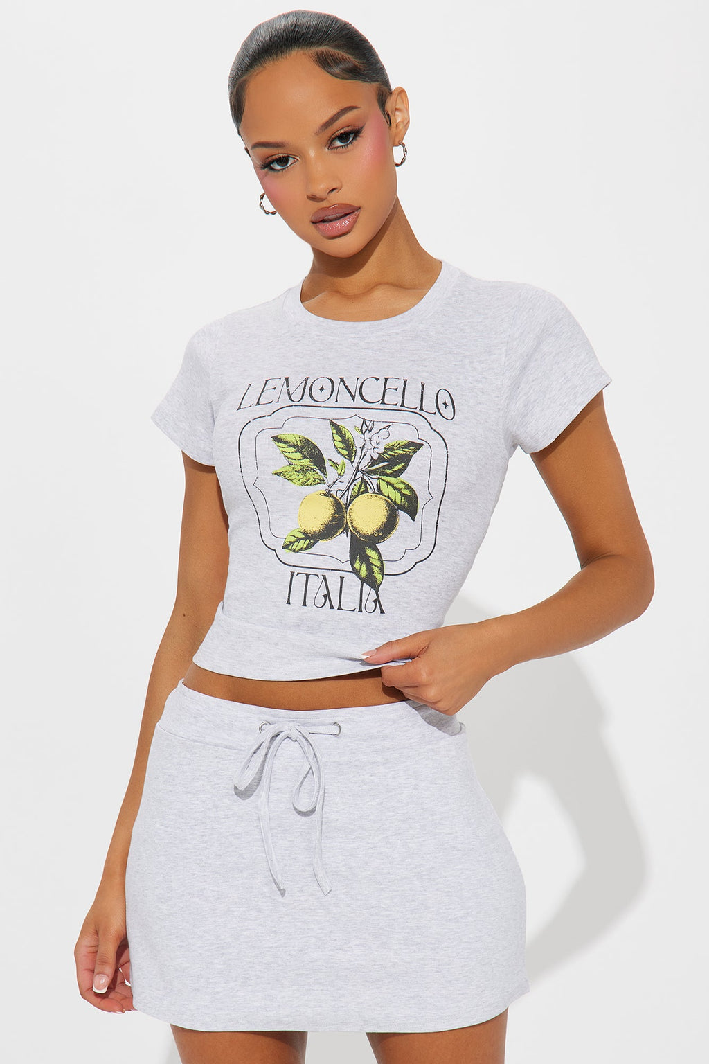 Lemoncello Time Skirt Set - Grey/combo