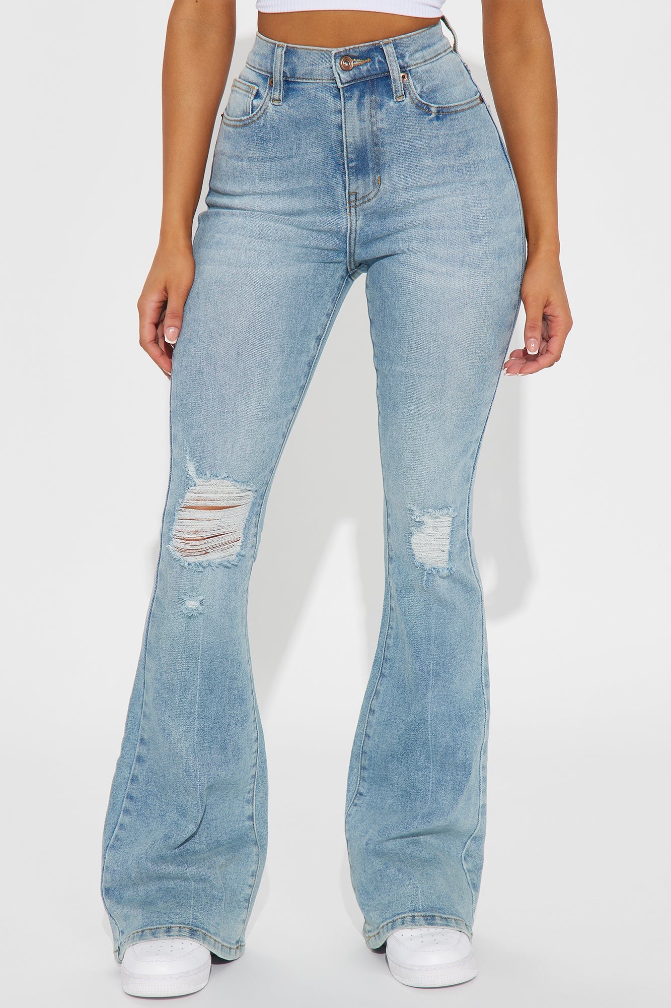 Every Now And Then Stretch Flare Jeans - Light Wash