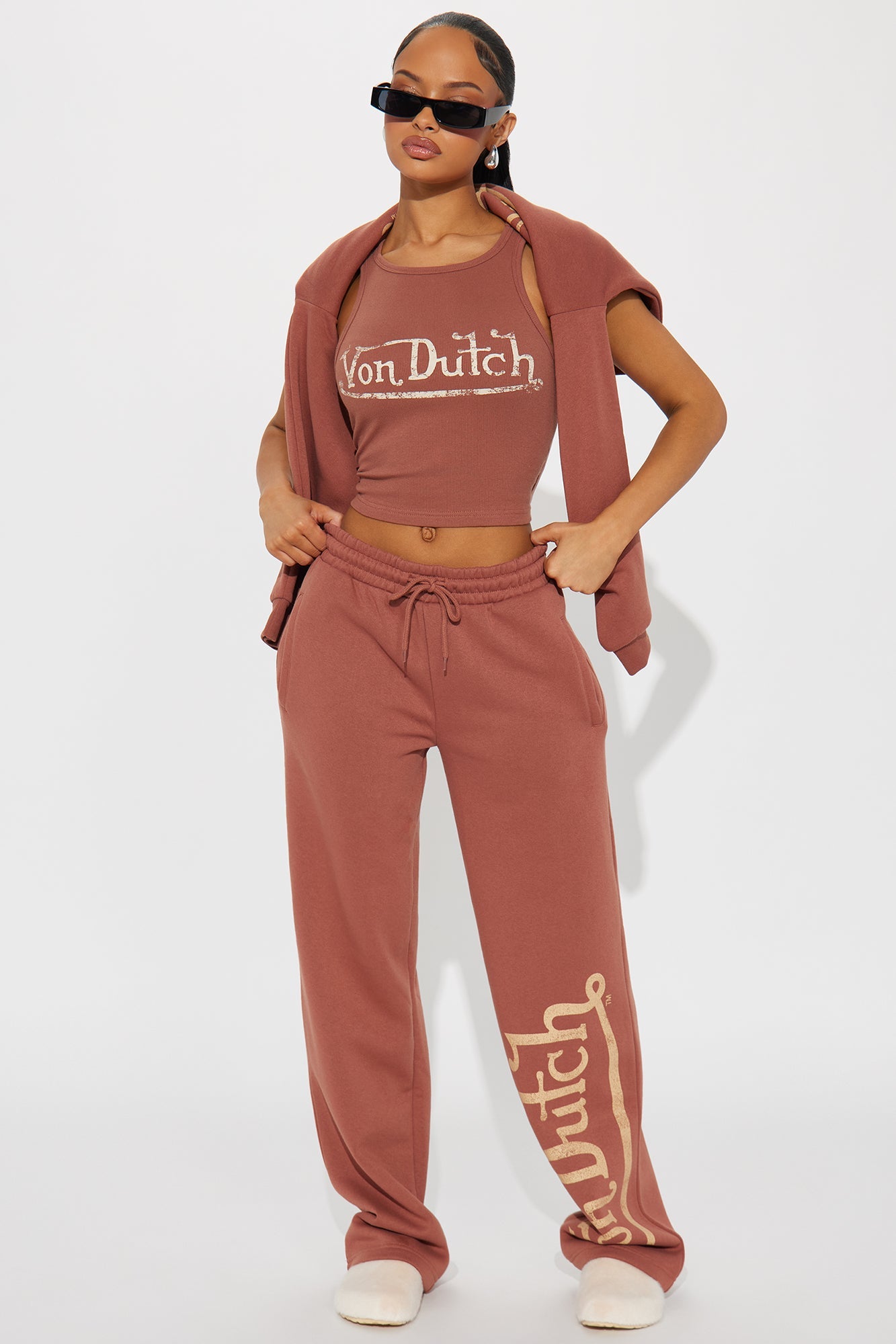 Von Dutch Vintage Wide Leg Pant - Mocha