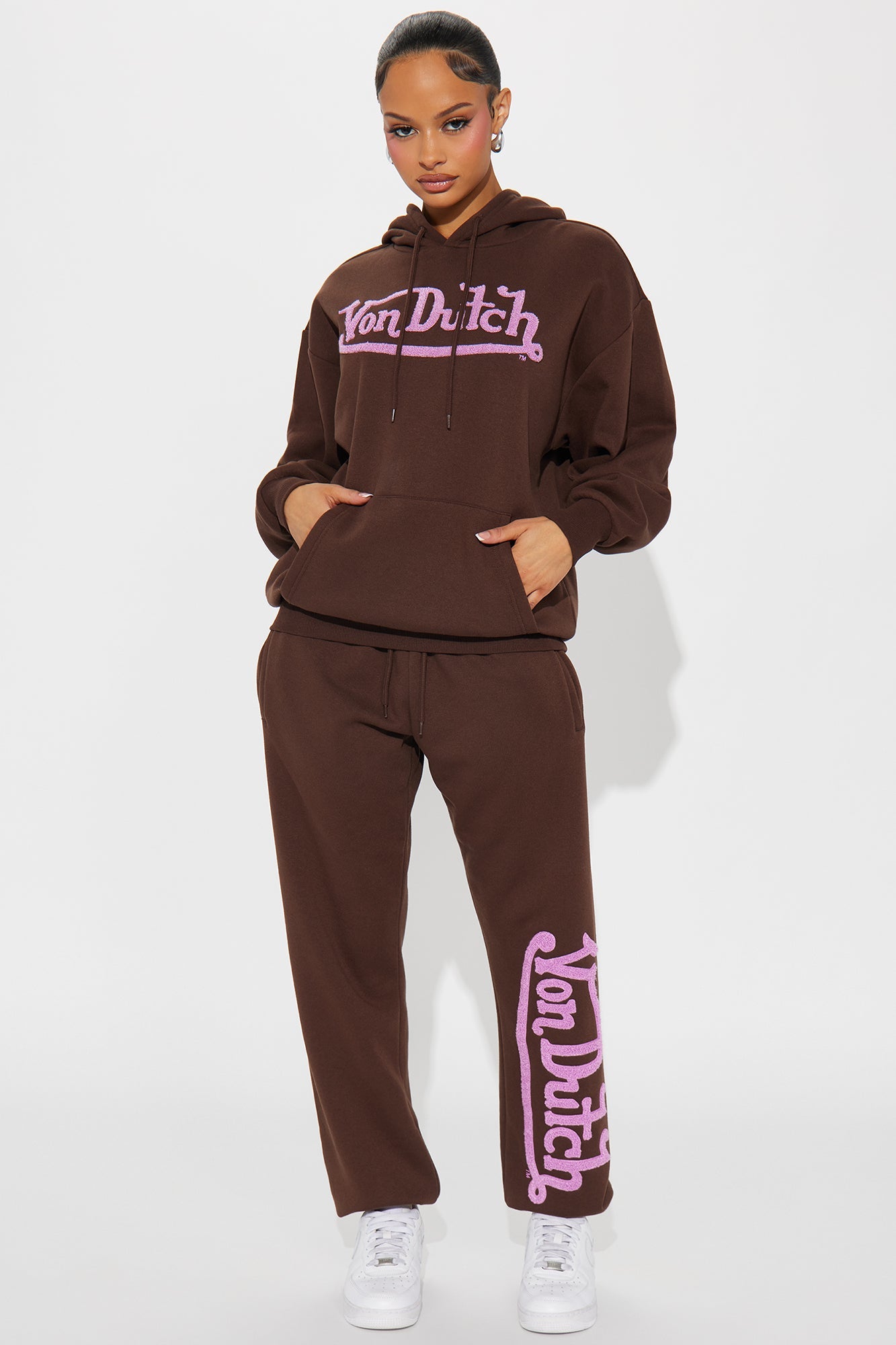 Von Dutch Patch Hoodie - Brown