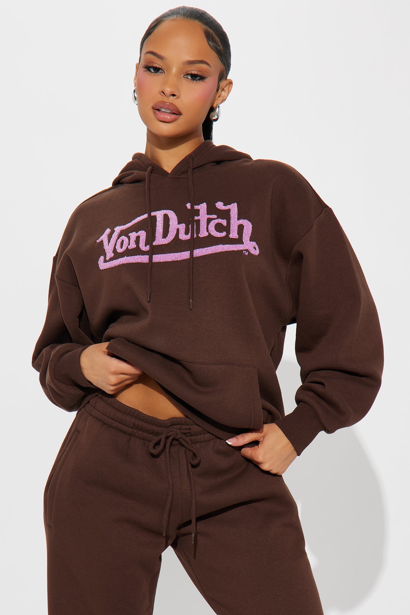Von Dutch Patch Hoodie - Brown