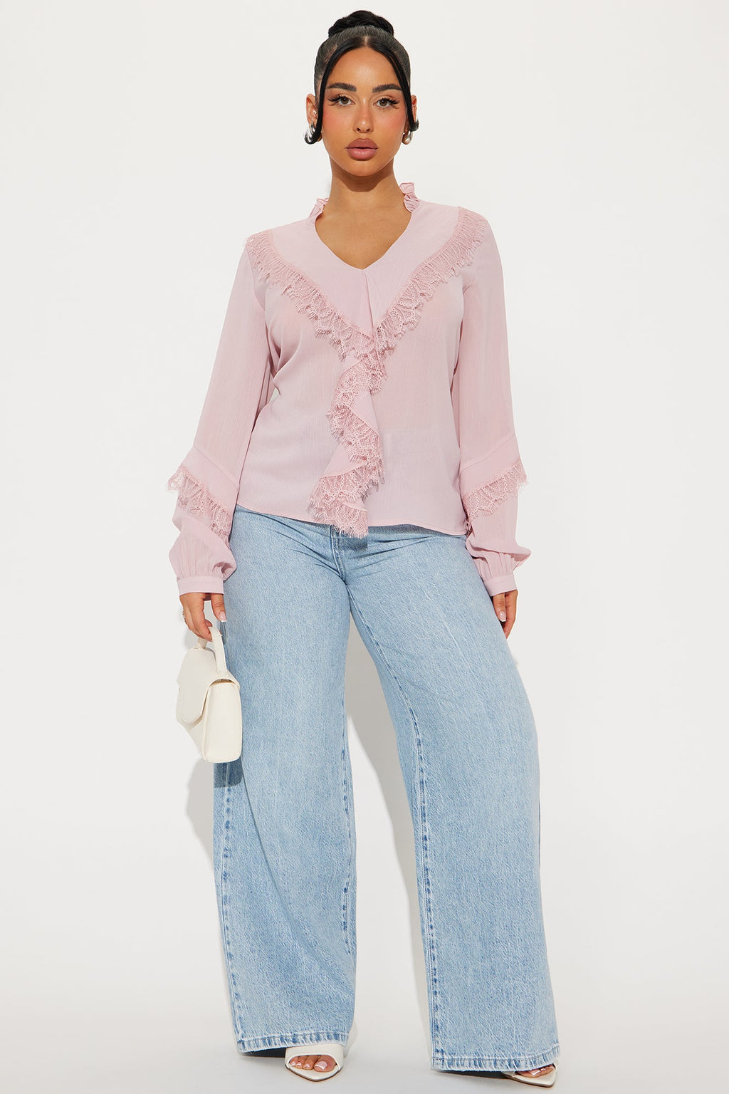 Leona Ruffle Top - Mauve