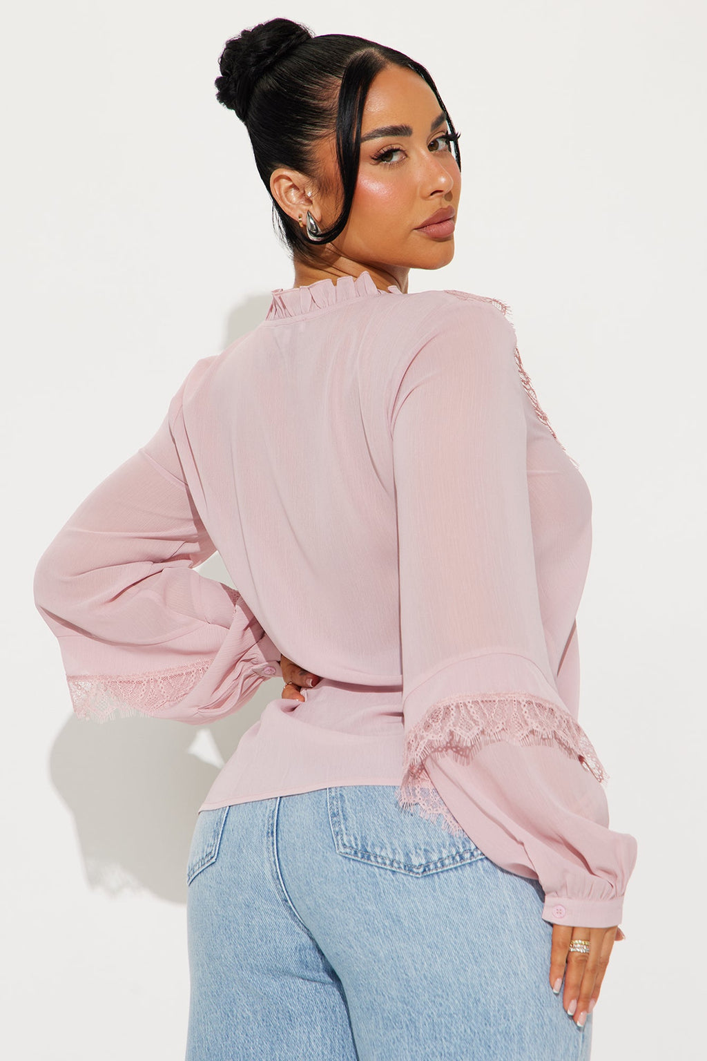 Leona Ruffle Top - Mauve