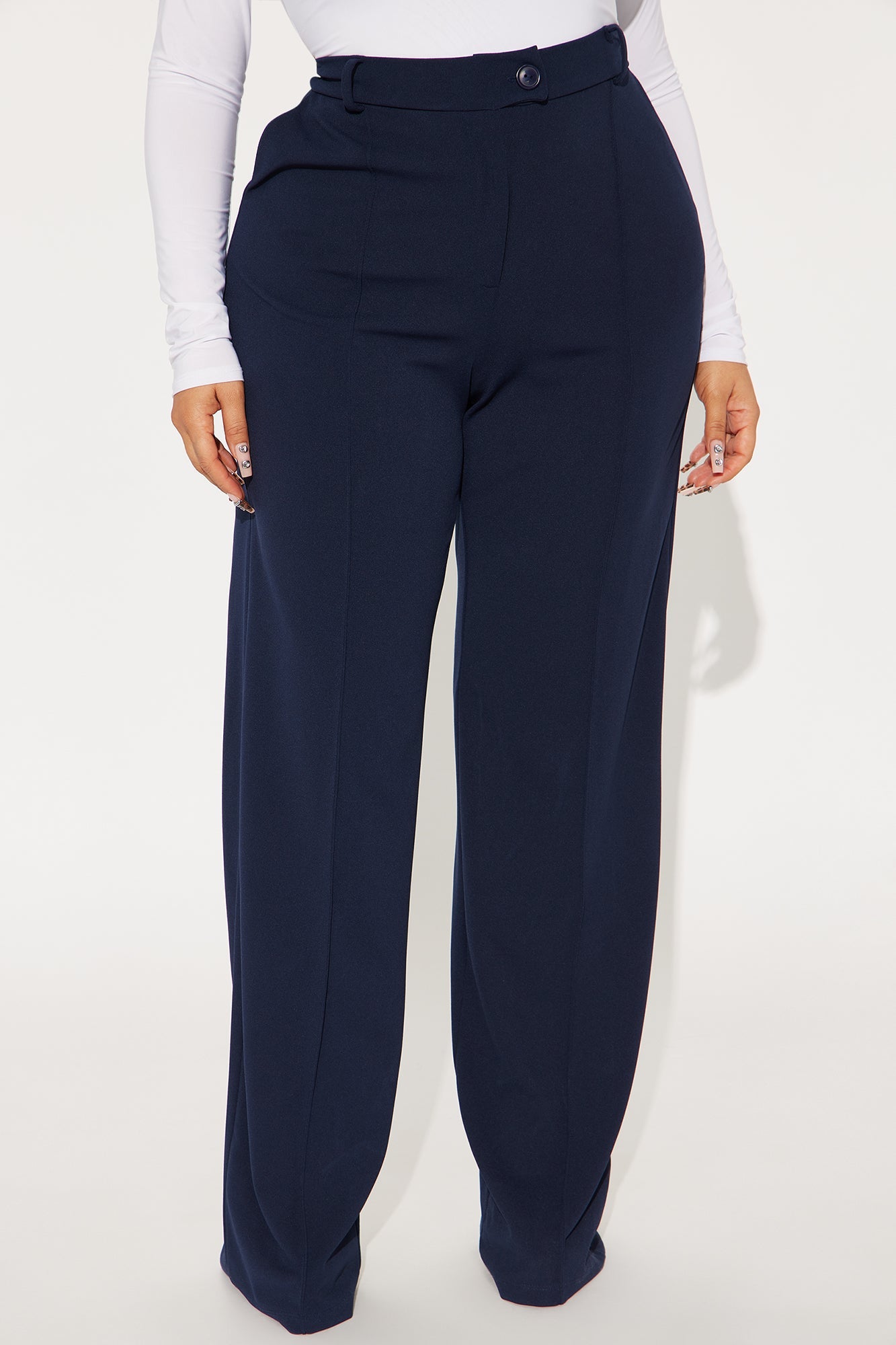 Tall Heidi Wide Leg Trouser Pant - Navy