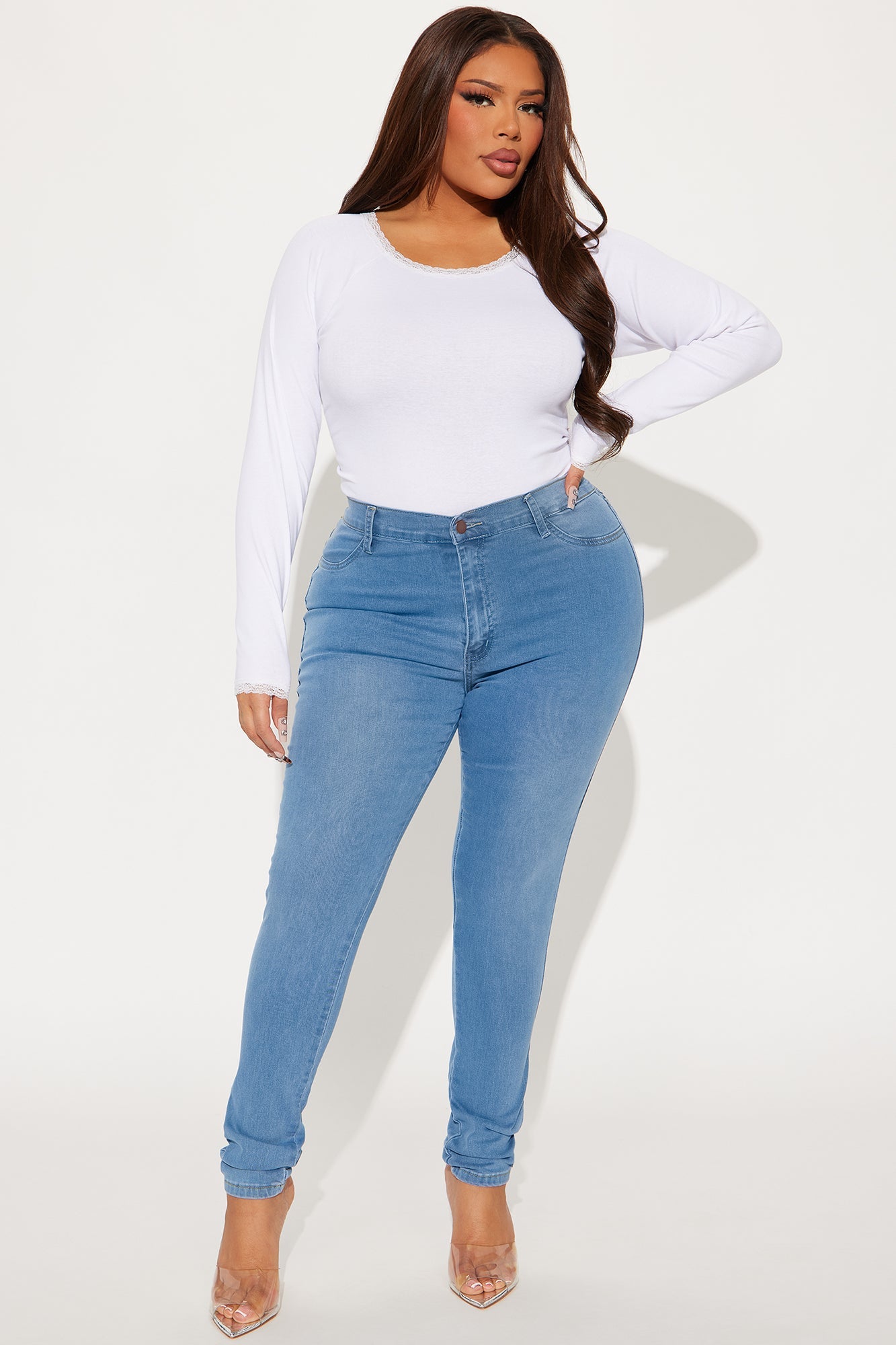 Colette Classic High Rise Skinny Jeans - Light Blue Wash