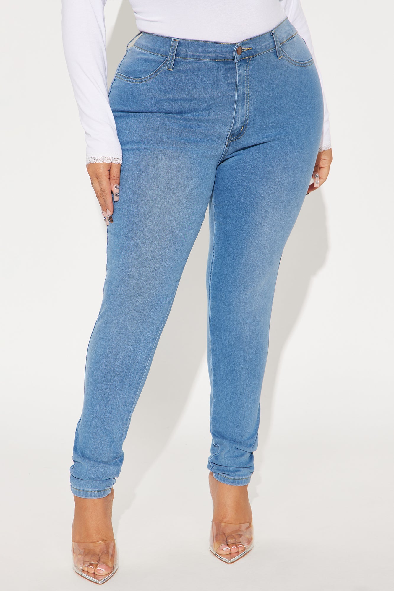 Colette Classic High Rise Skinny Jeans - Light Blue Wash
