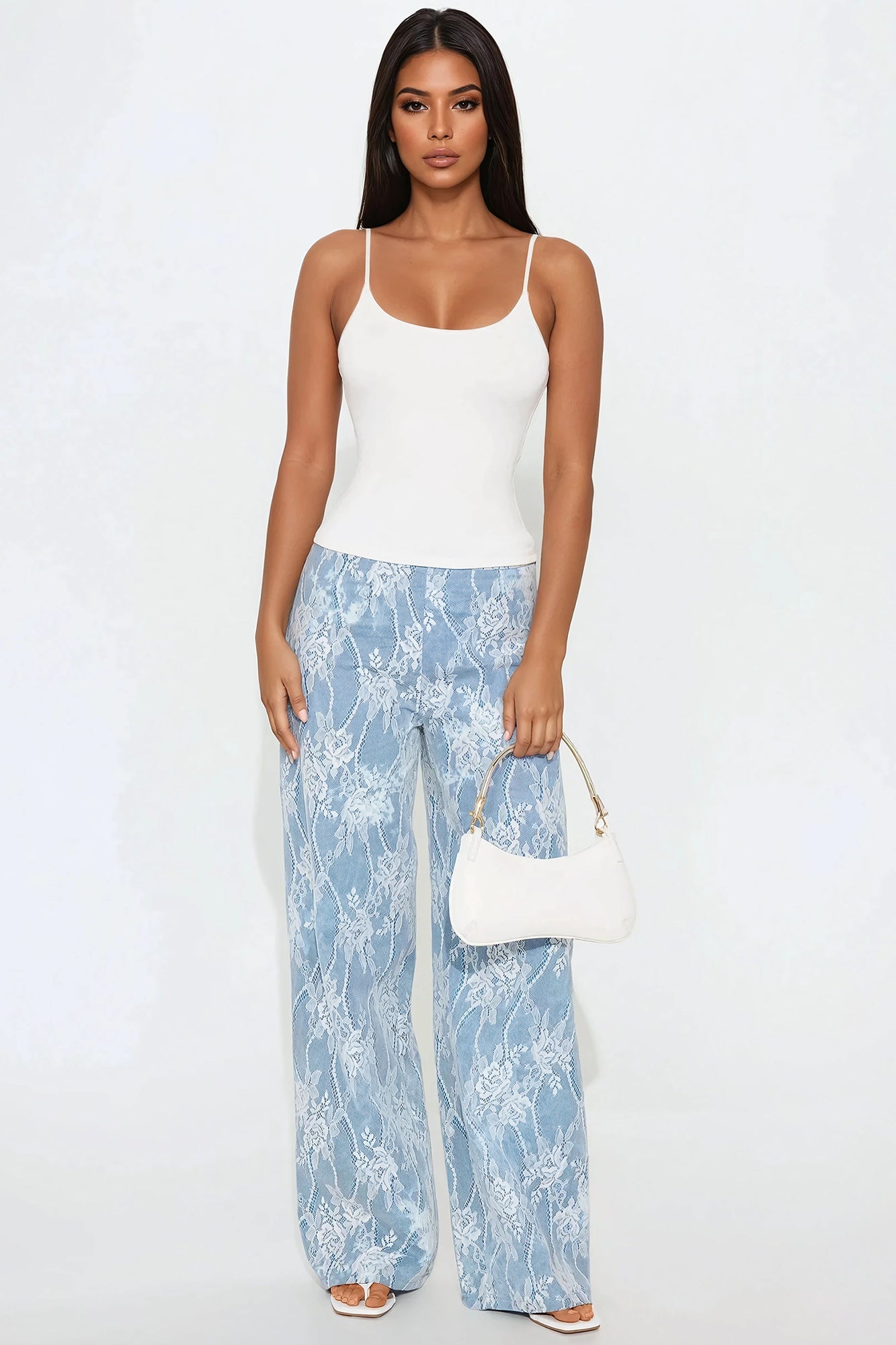 Marietta Lace Pant - White/combo