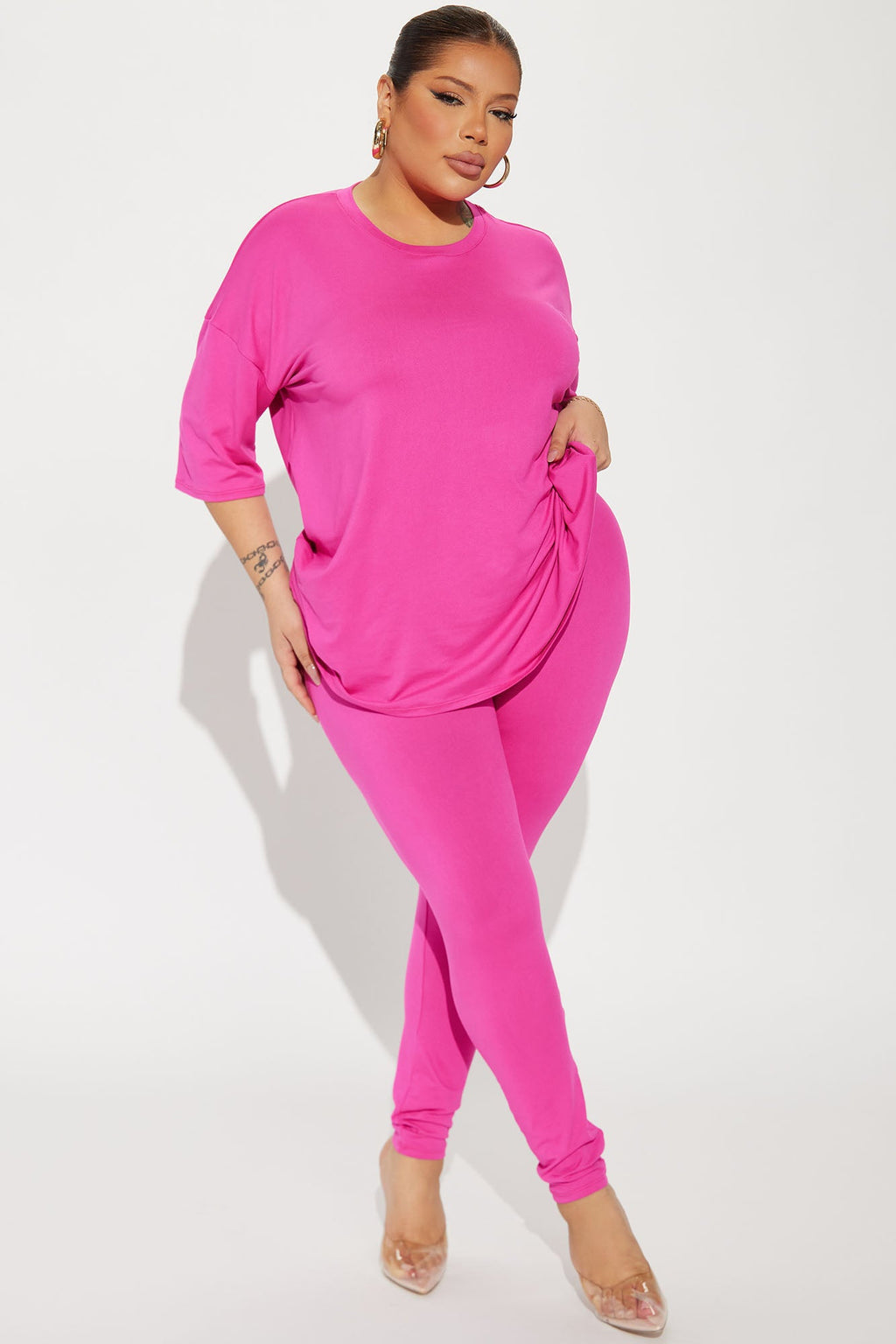 Weekend Vibes Legging Set - Fuchsia