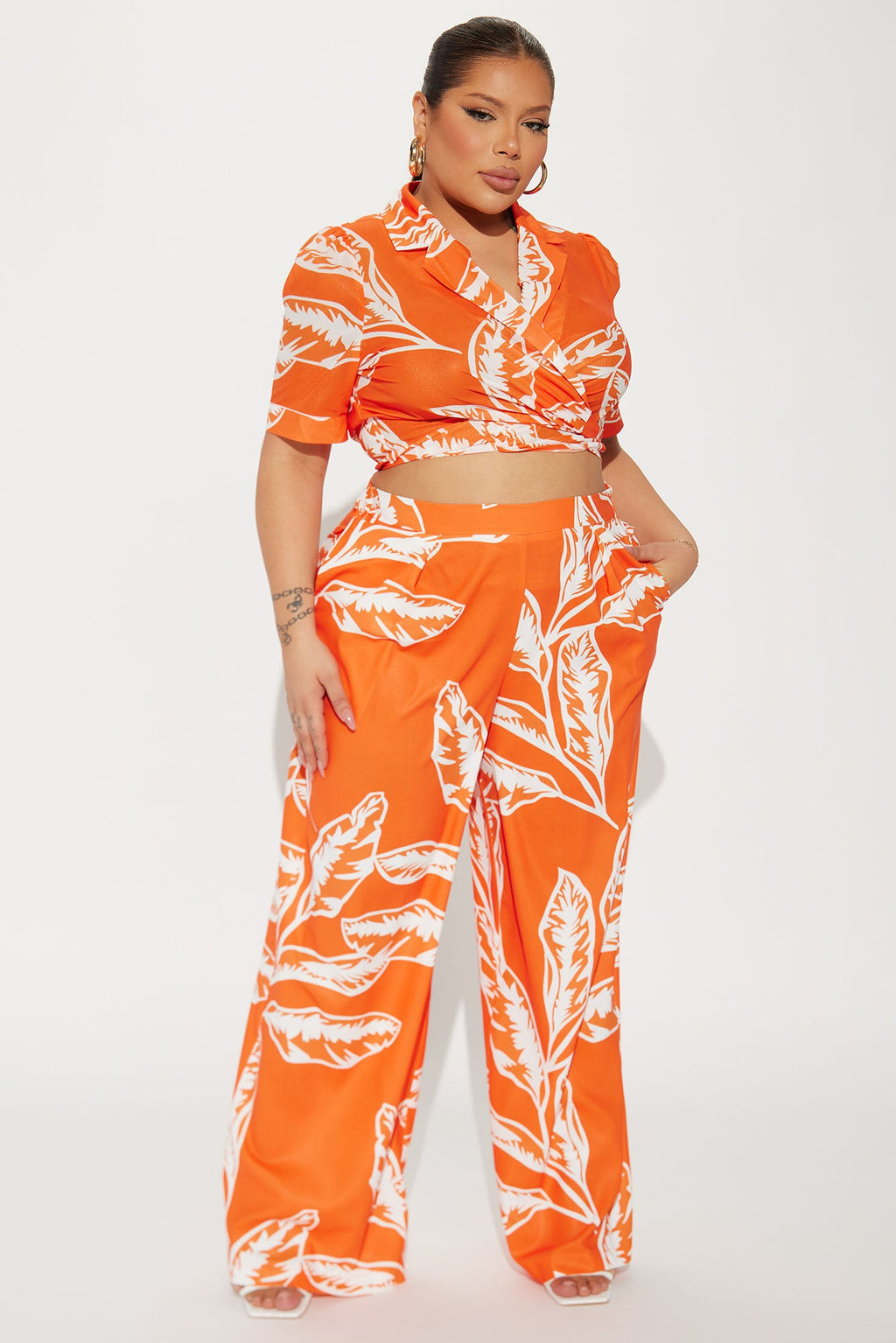 Tropical Vibes Pant Set - Orange