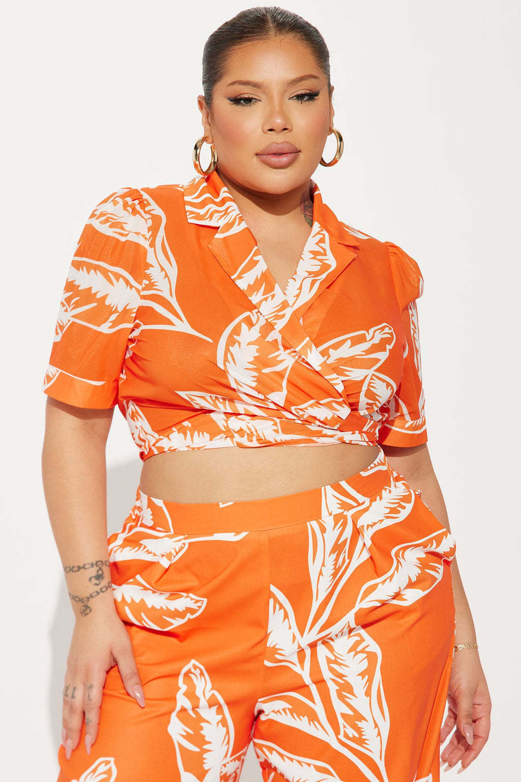 Tropical Vibes Pant Set - Orange