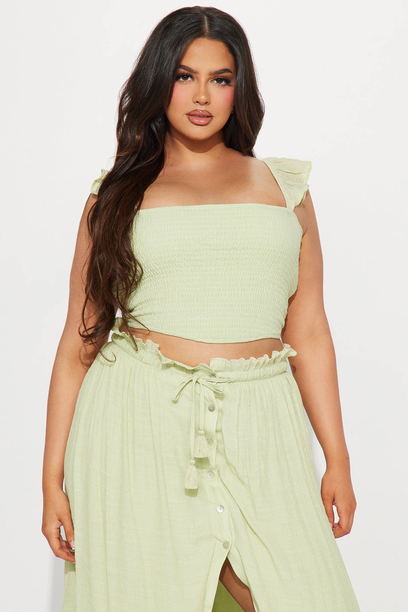 Nicholle Gauze Skirt Set - Sage