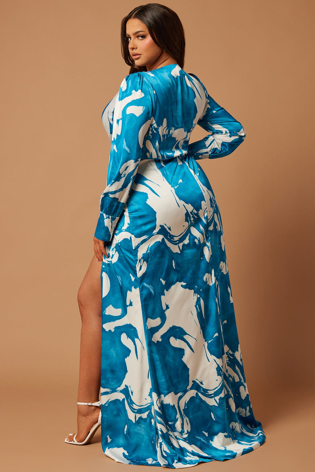 Melissa Satin Maxi Dress - Turquoise