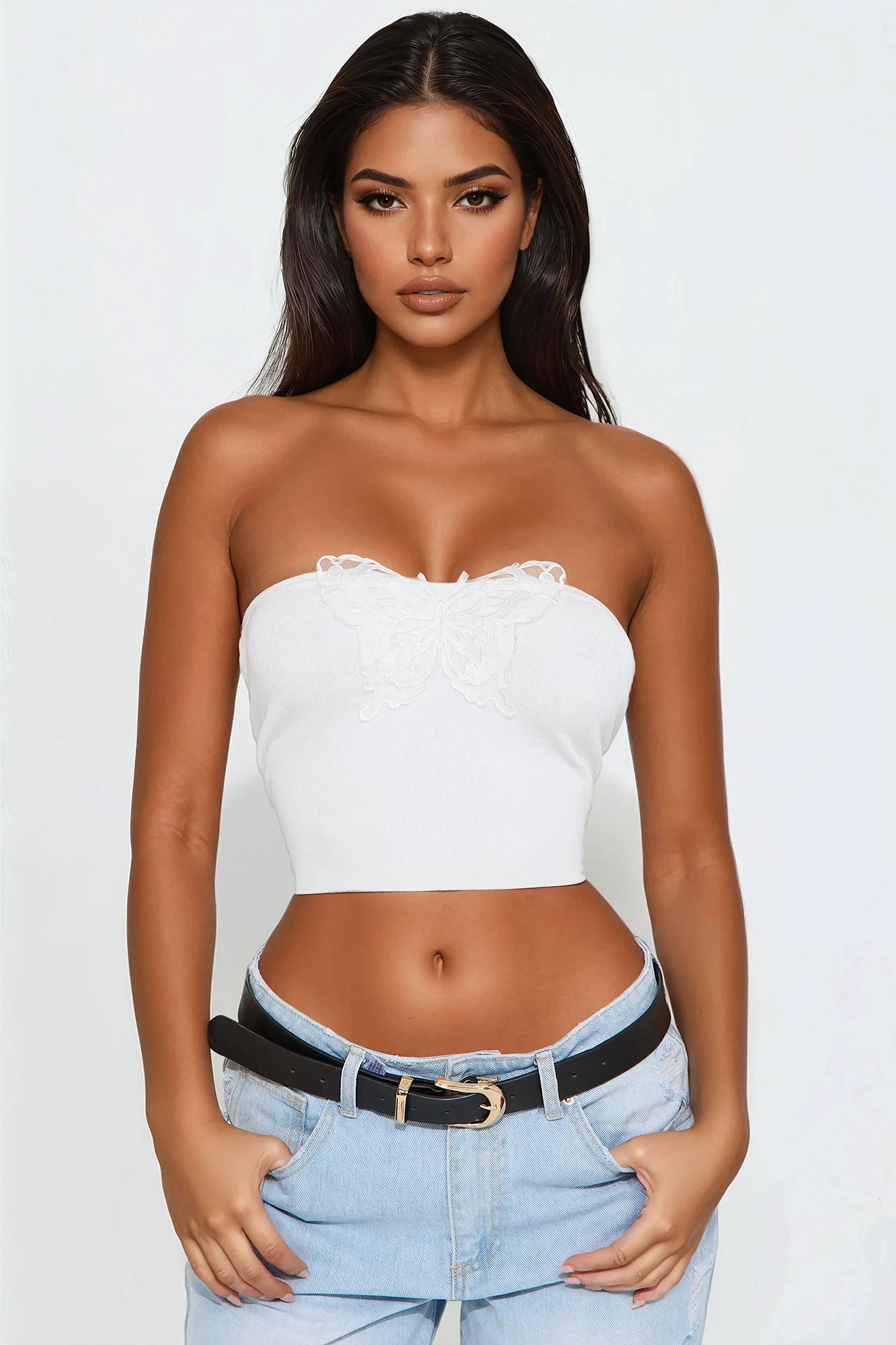 Fly Away With Me Tube Top - White
