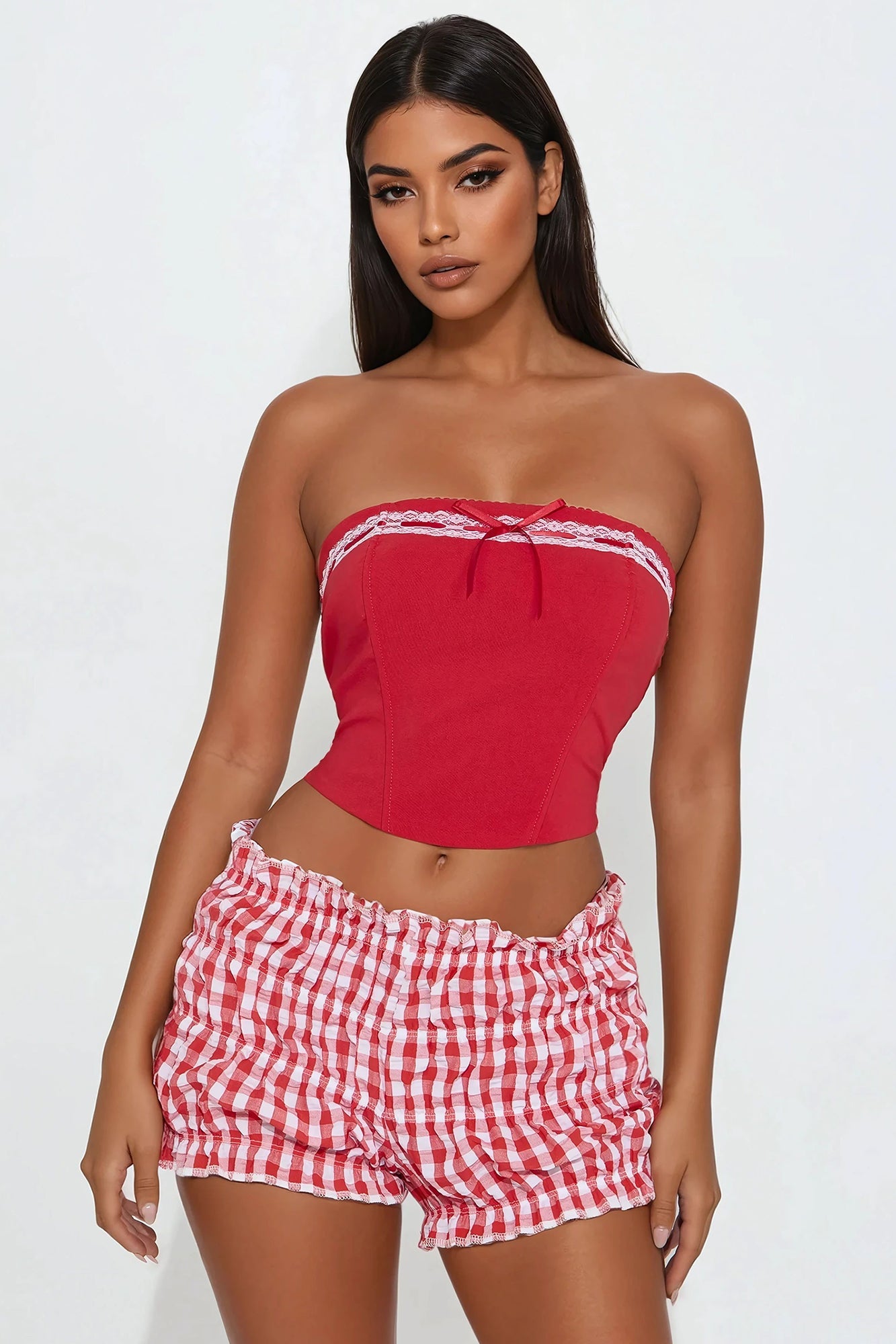 Modern Muse Corset Top - Red