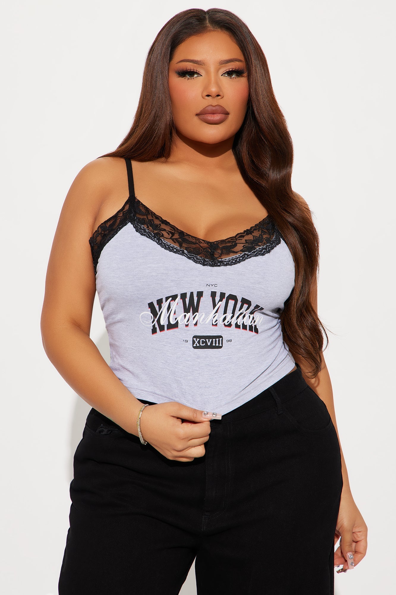 NYC Club Lace Top - Grey