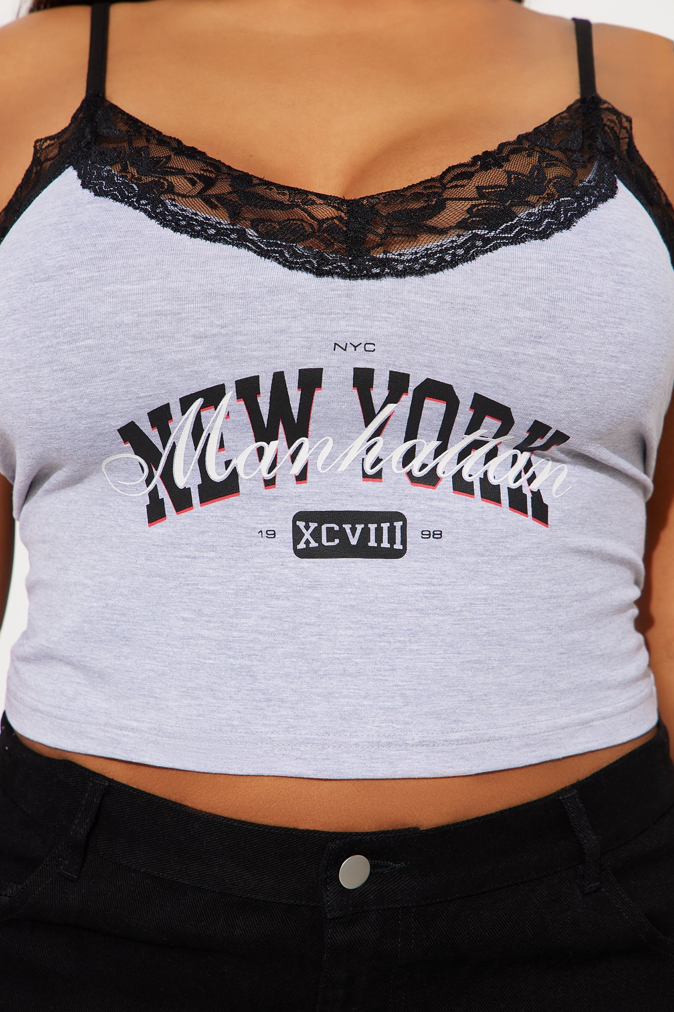NYC Club Lace Top - Grey