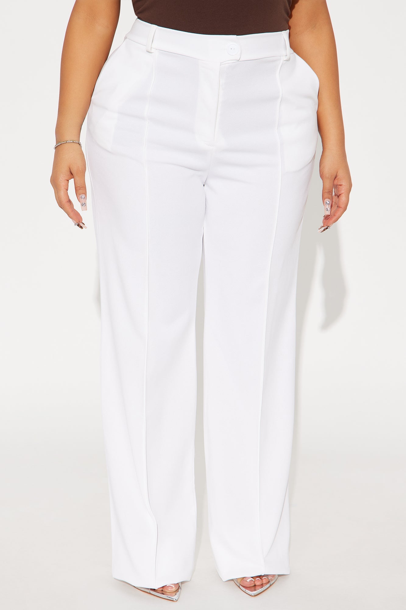 Tall Heidi Wide Leg Trouser Pant - White