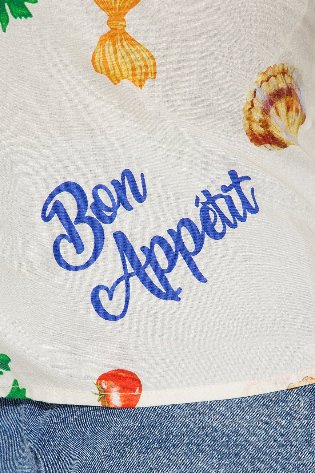 Full Course Meal Lace Up Top - Off White/combo