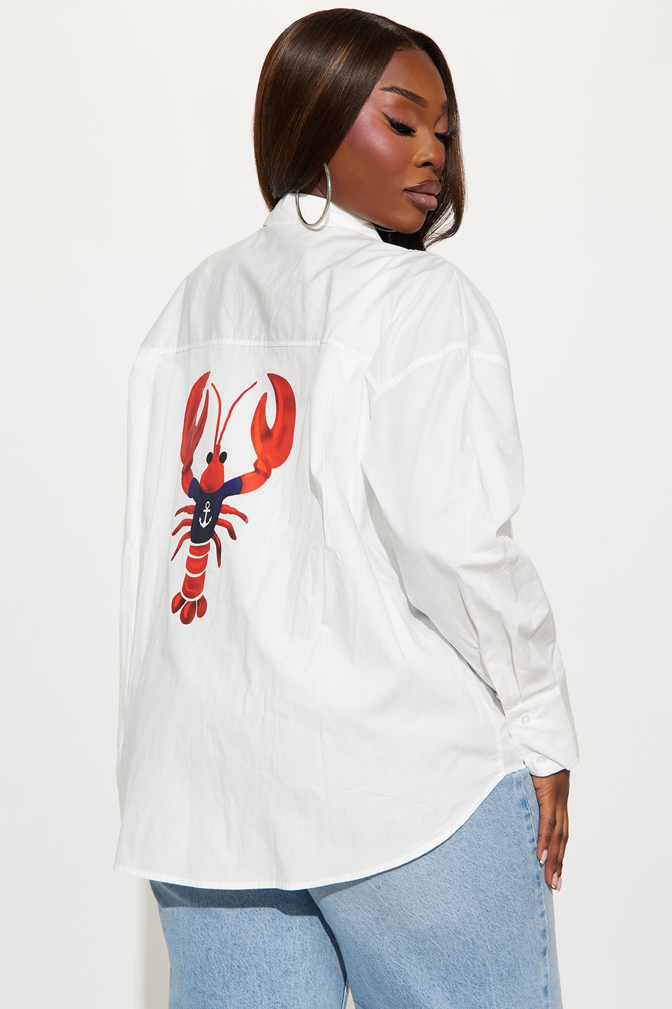Seaside Lobster Poplin Shirt - White