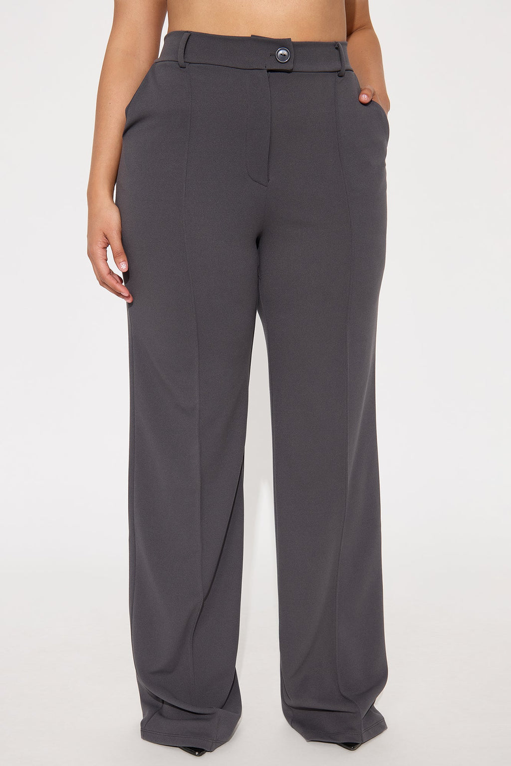 Tall Heidi Wide Leg Trouser Pant - Charcoal