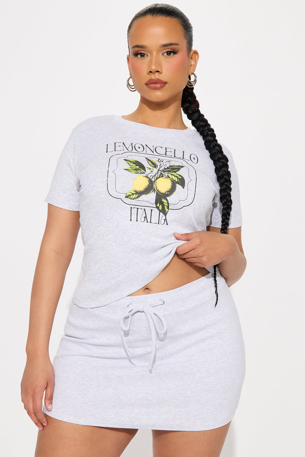 Lemoncello Time Skirt Set - Grey/combo